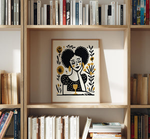 Soft Spoken, Strong Earrings, Feminine Portrait Art Print - The FlatFile Society