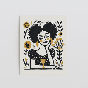 Soft Spoken, Strong Earrings, Feminine Portrait Art Print - The FlatFile Society