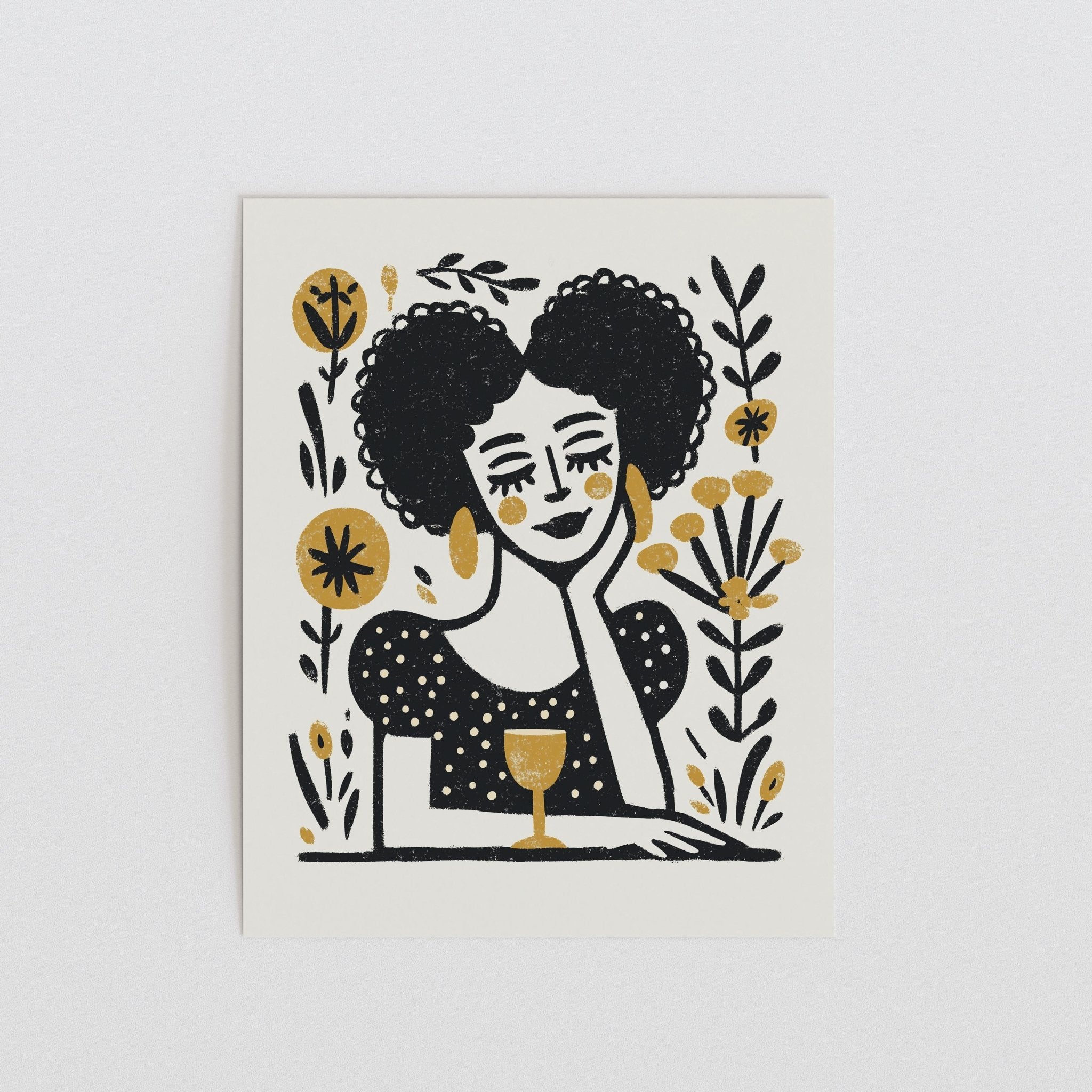 Soft Spoken, Strong Earrings, Feminine Portrait Art Print - The FlatFile Society