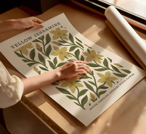 South Carolina State Flower Art Print – Yellow Jessamine - The FlatFile Society