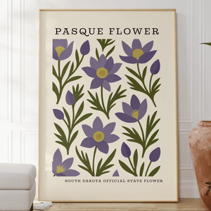 South Dakota State Flower Art Print – Pasque Flower - The FlatFile Society