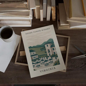 Stone Tower Winery– Virginia Art Print - The FlatFile Society