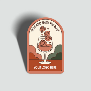 Stop and Smell the Rosé | Custom Sticker - The FlatFile Society