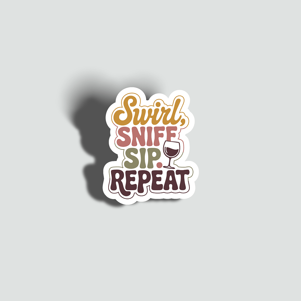 Swirl, Sniff, Sip, Repeat Sticker - The FlatFile Society