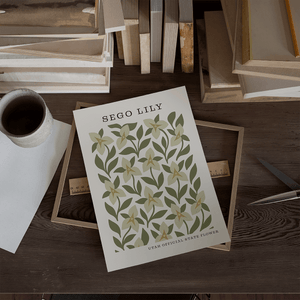 Utah State Flower Art Print – Sego Lily - The FlatFile Society