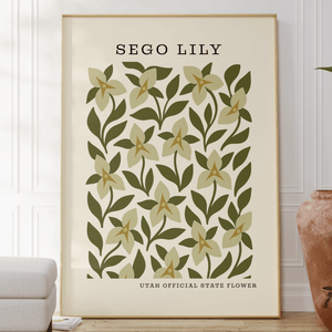 Utah State Flower Art Print – Sego Lily - The FlatFile Society