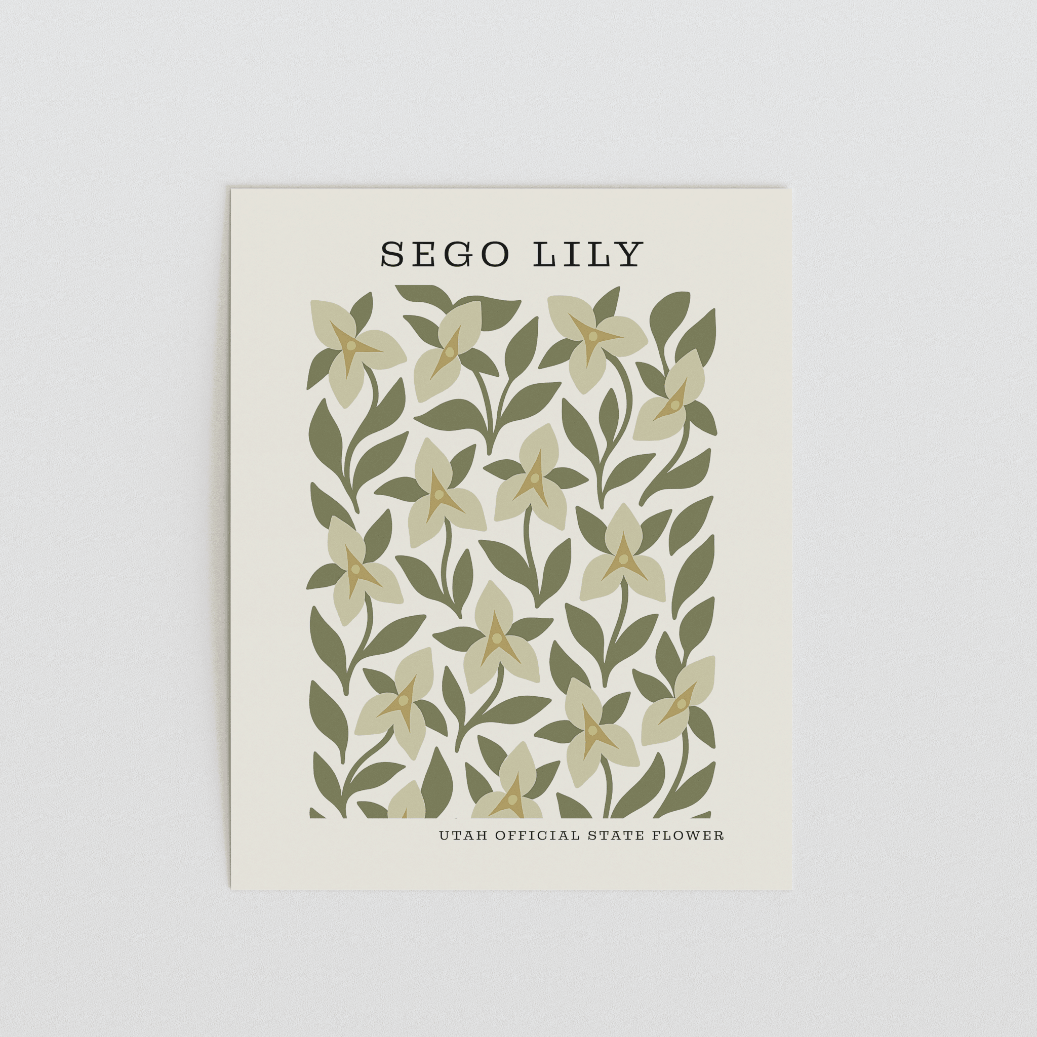 Utah State Flower Art Print – Sego Lily - The FlatFile Society