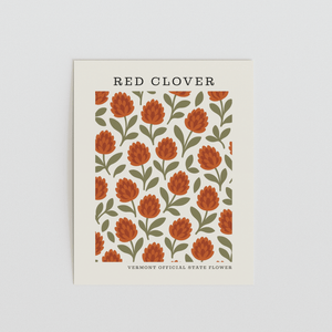 Vermont State Flower Art Print – Red Clover - The FlatFile Society