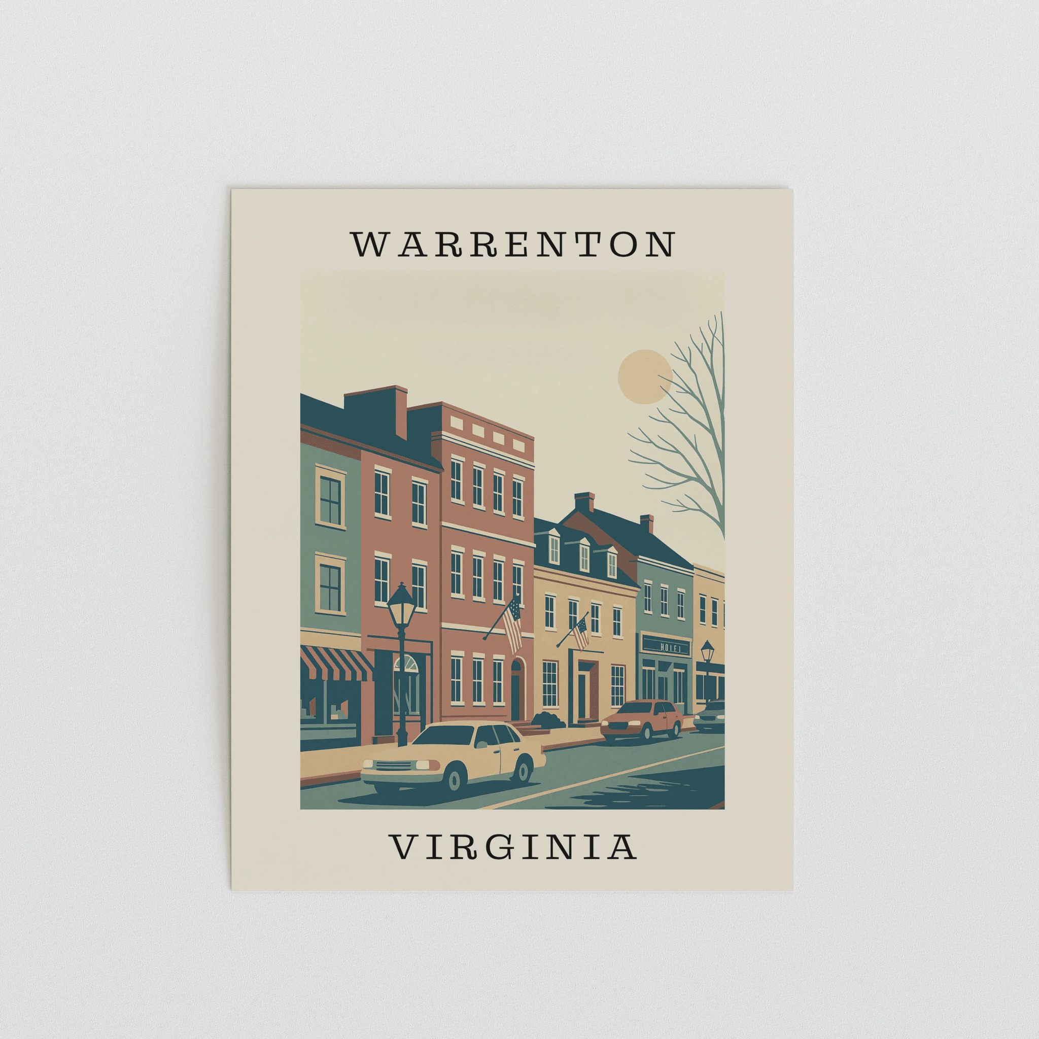 Warrenton, Virginia – Main Street Art Print - The FlatFile Society