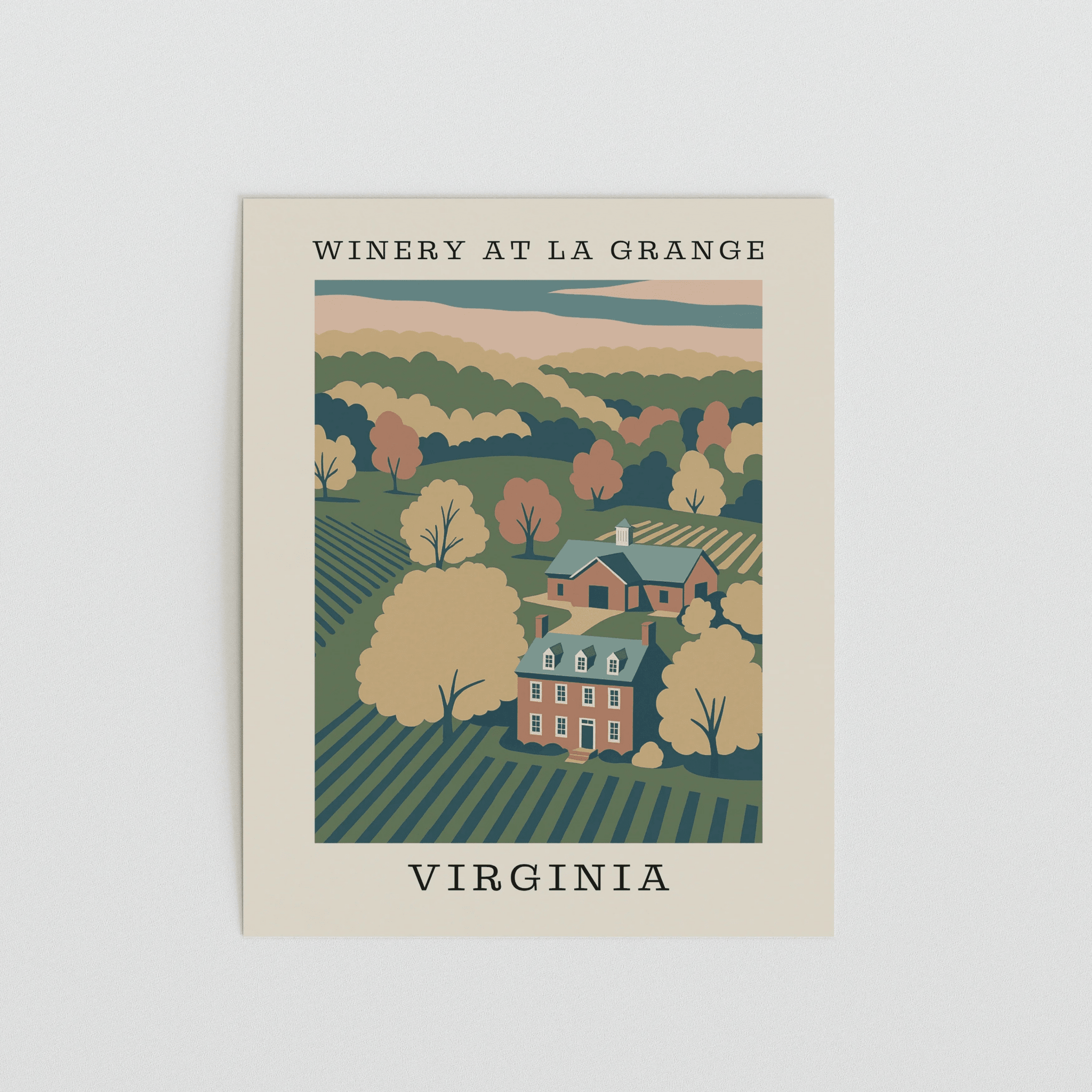 Winery at La Grange – Virginia Art Print - The FlatFile Society