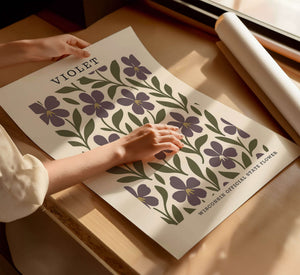 Wisconsin State Flower Art Print – Violet - The FlatFile Society