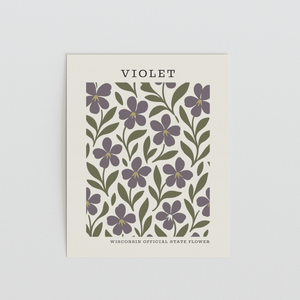 Wisconsin State Flower Art Print – Violet - The FlatFile Society