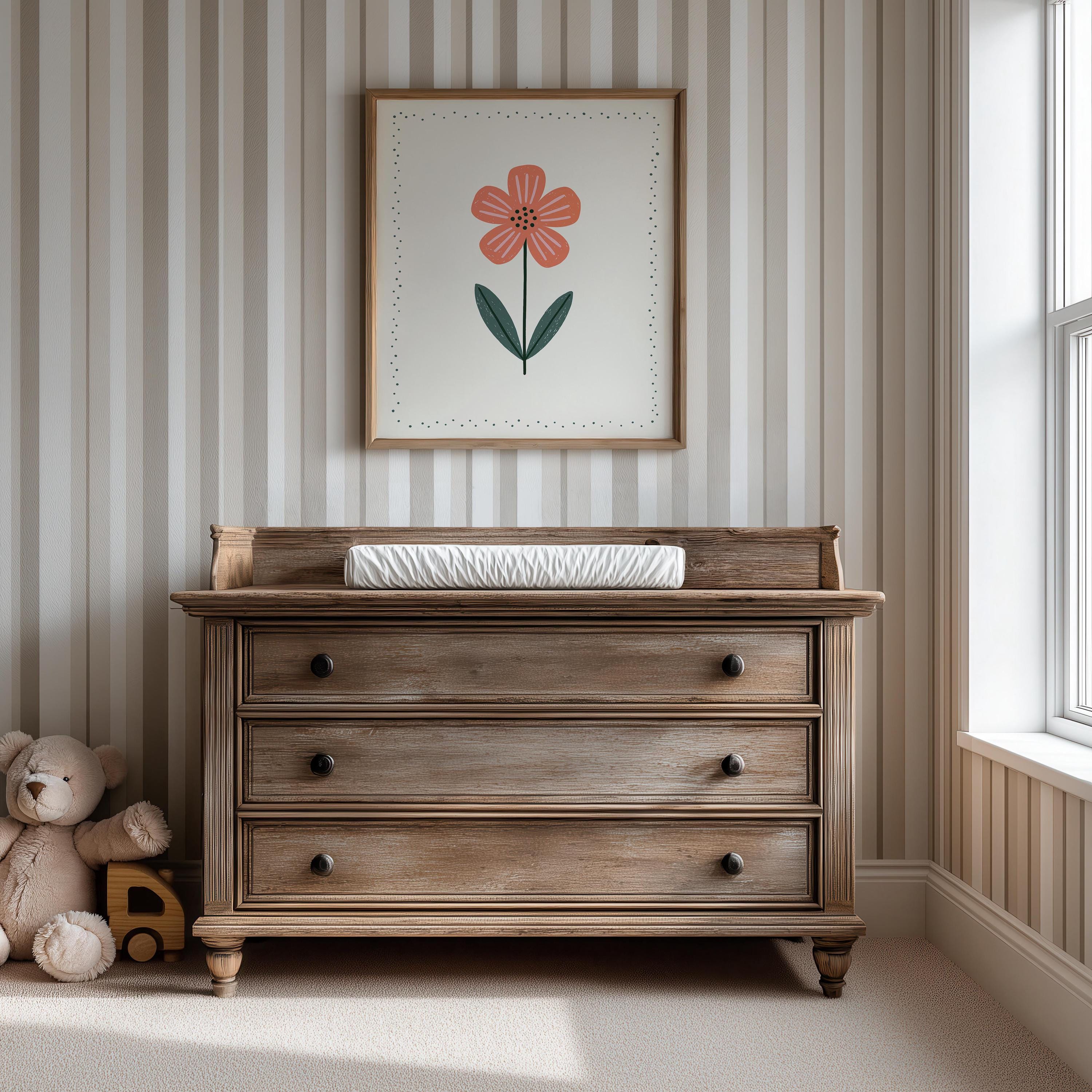 Coral flower nursery print