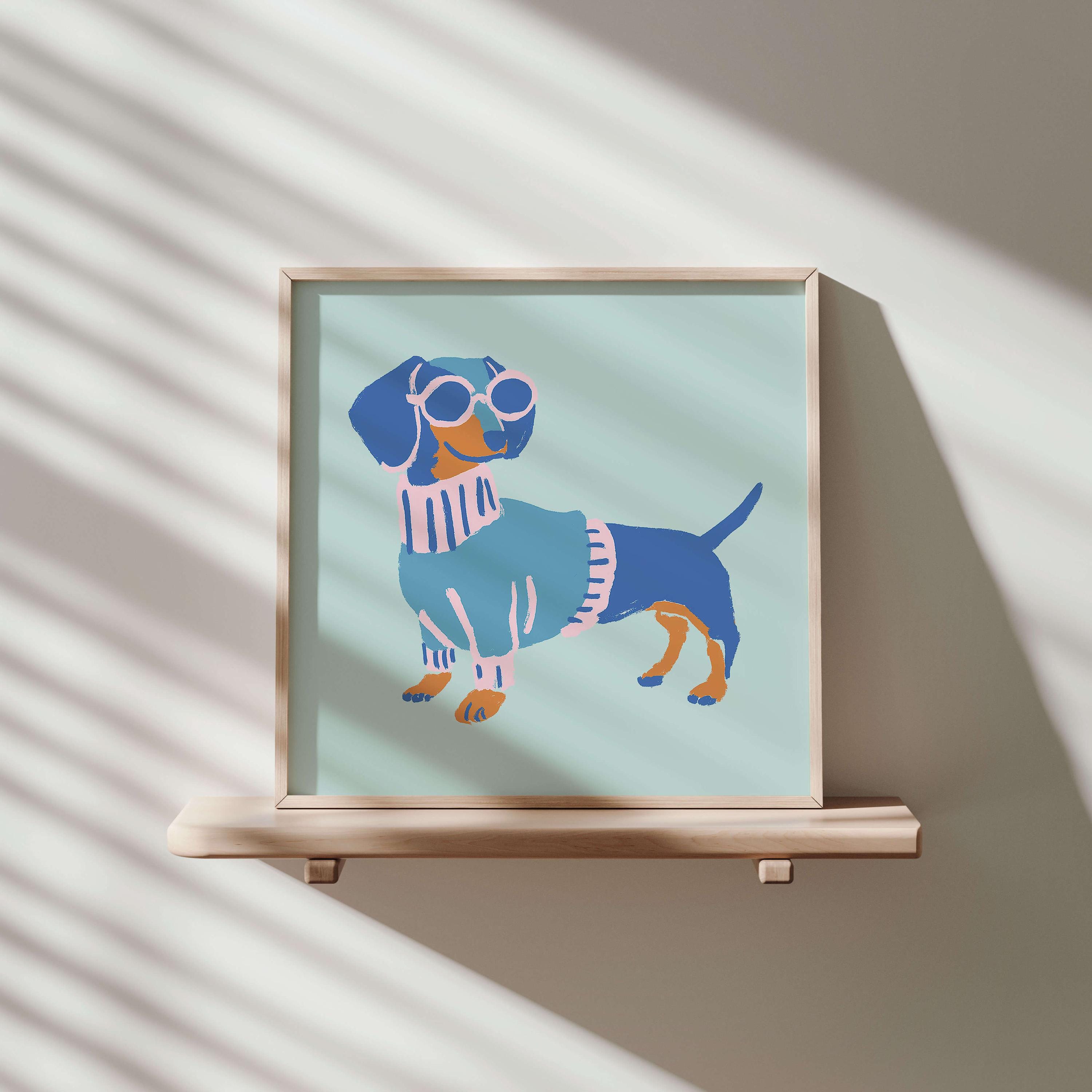 Dachshund sweater art print