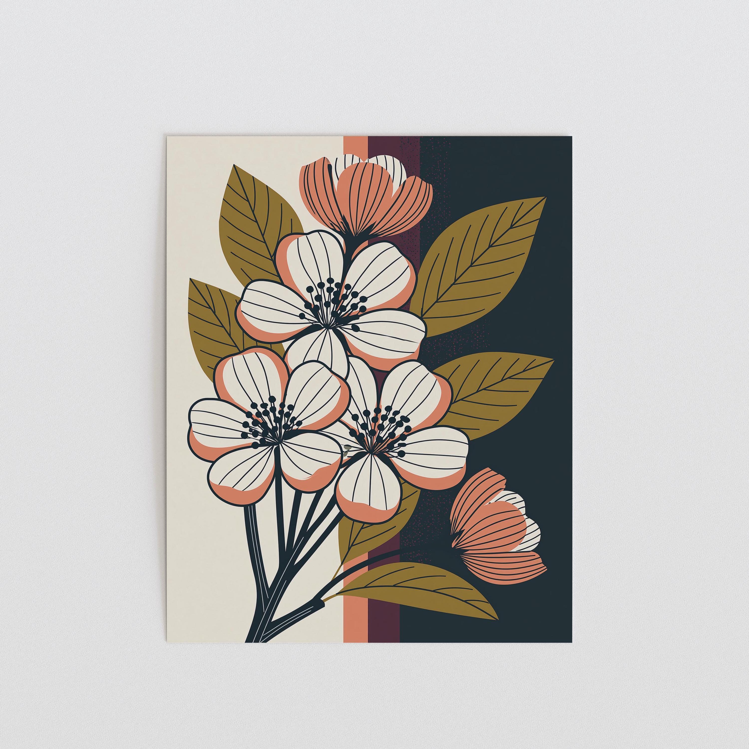 Arkansas state flower art print, apple blossom