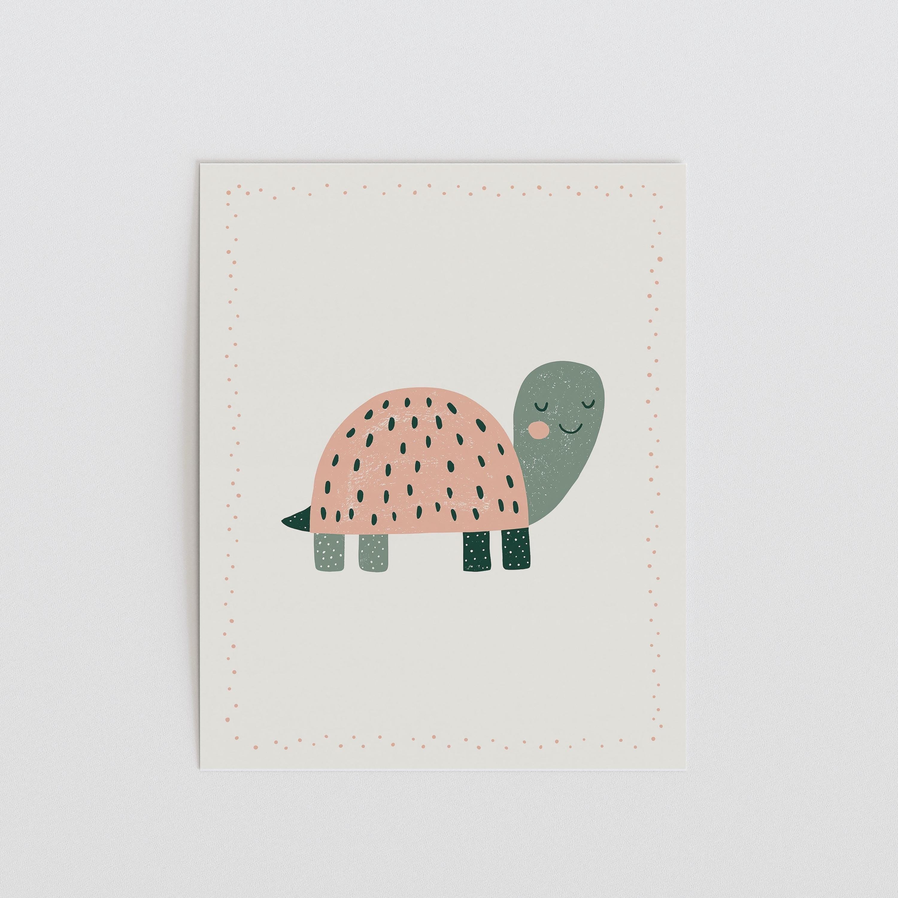 Terracotta turtle nursery print