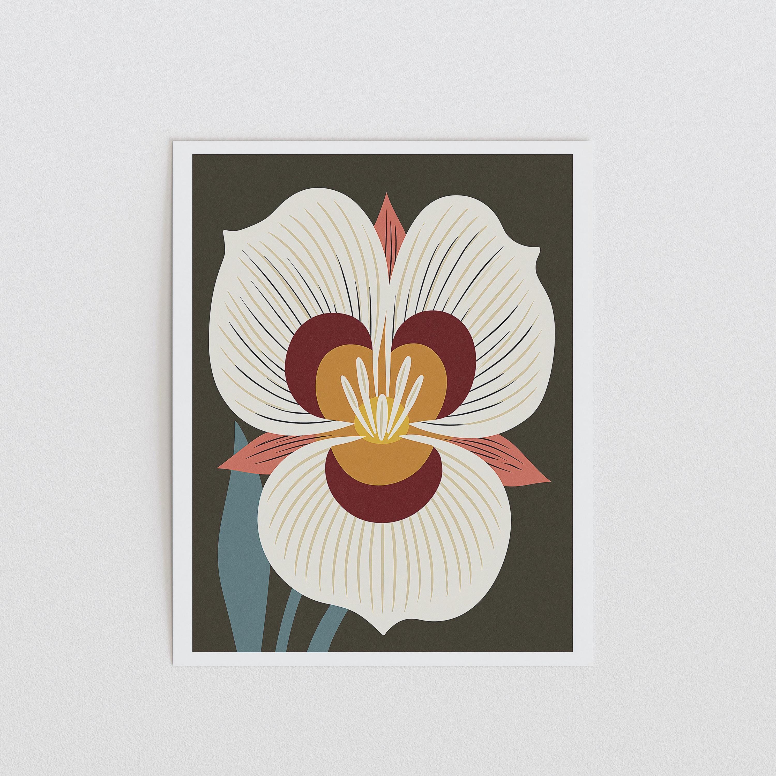 Utah state flower art print, sego lily