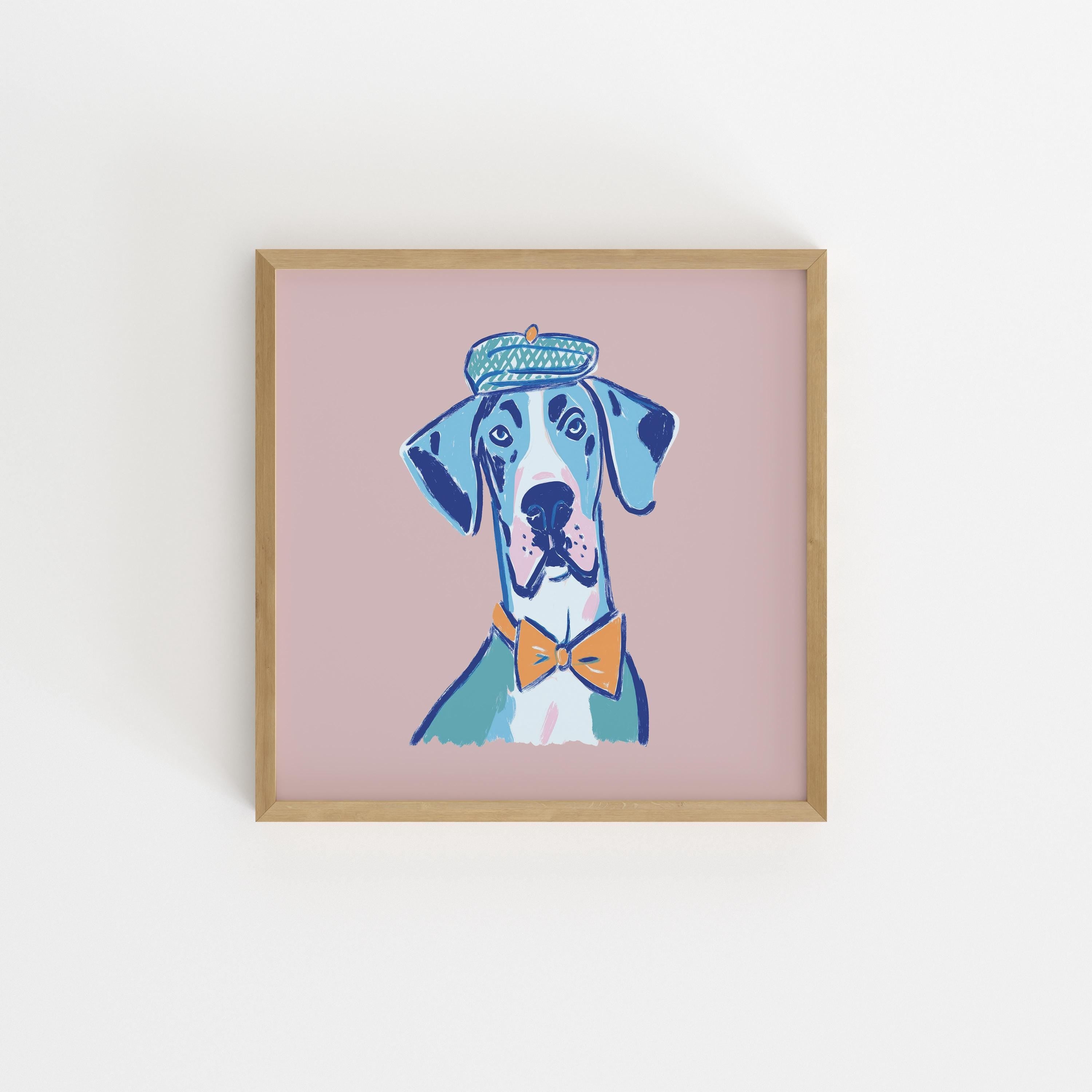 Great Dane Hat Art Print