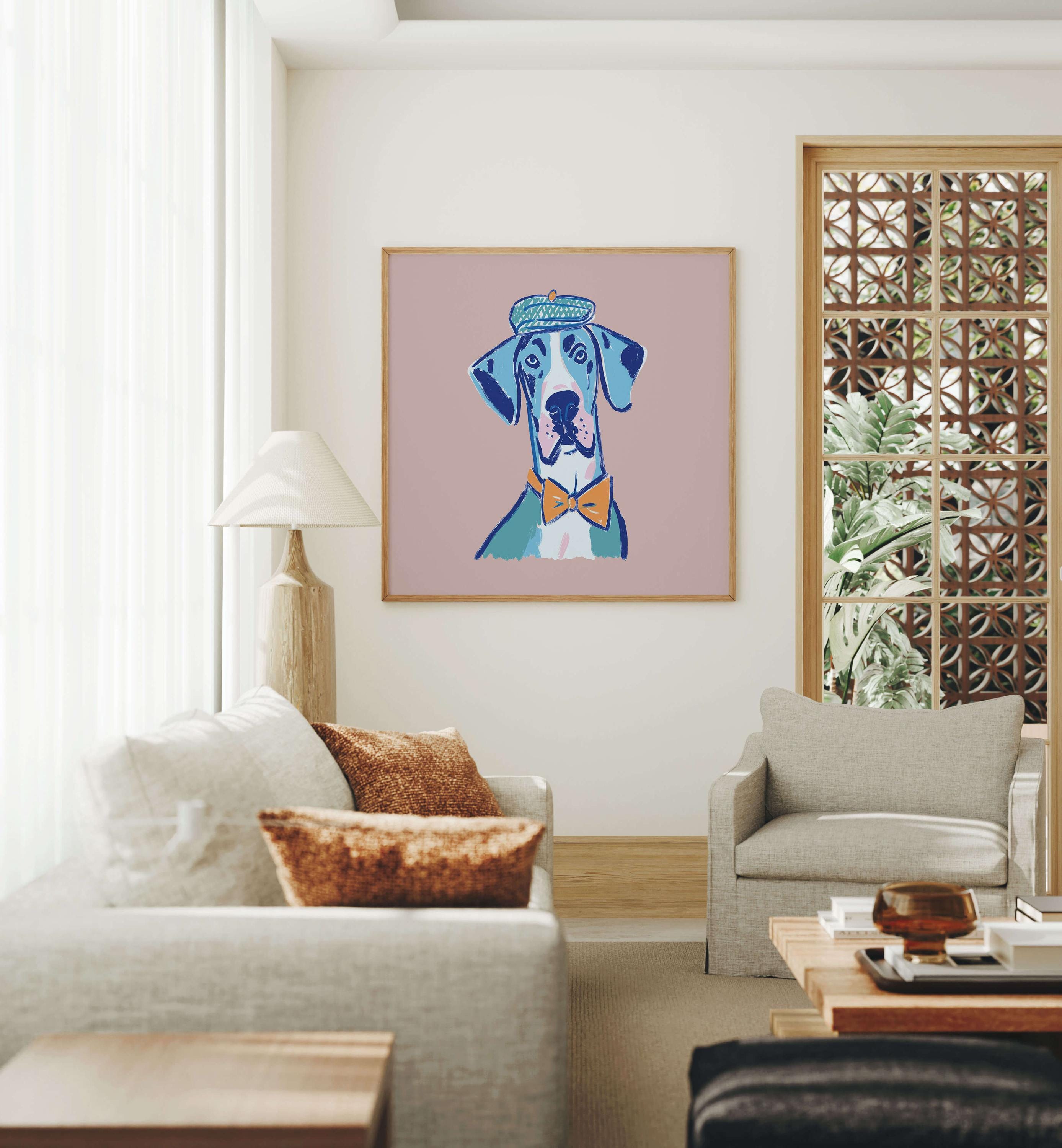 Great Dane hat art print