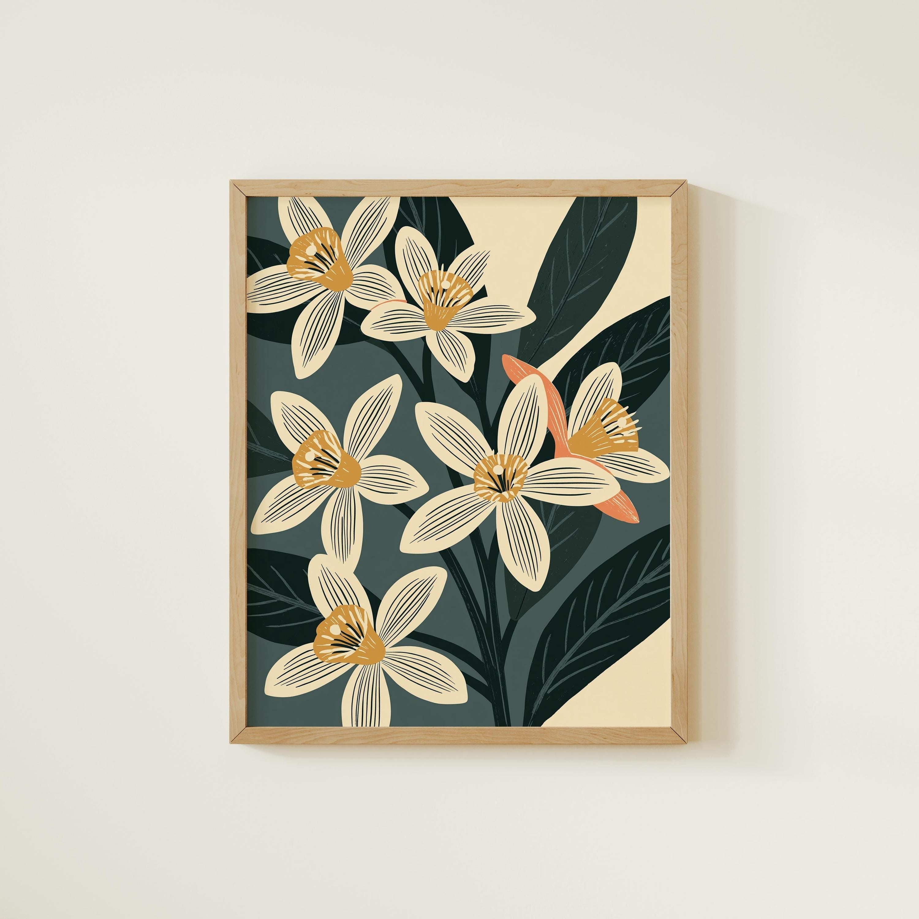 Florida state flower art print, orange blossom