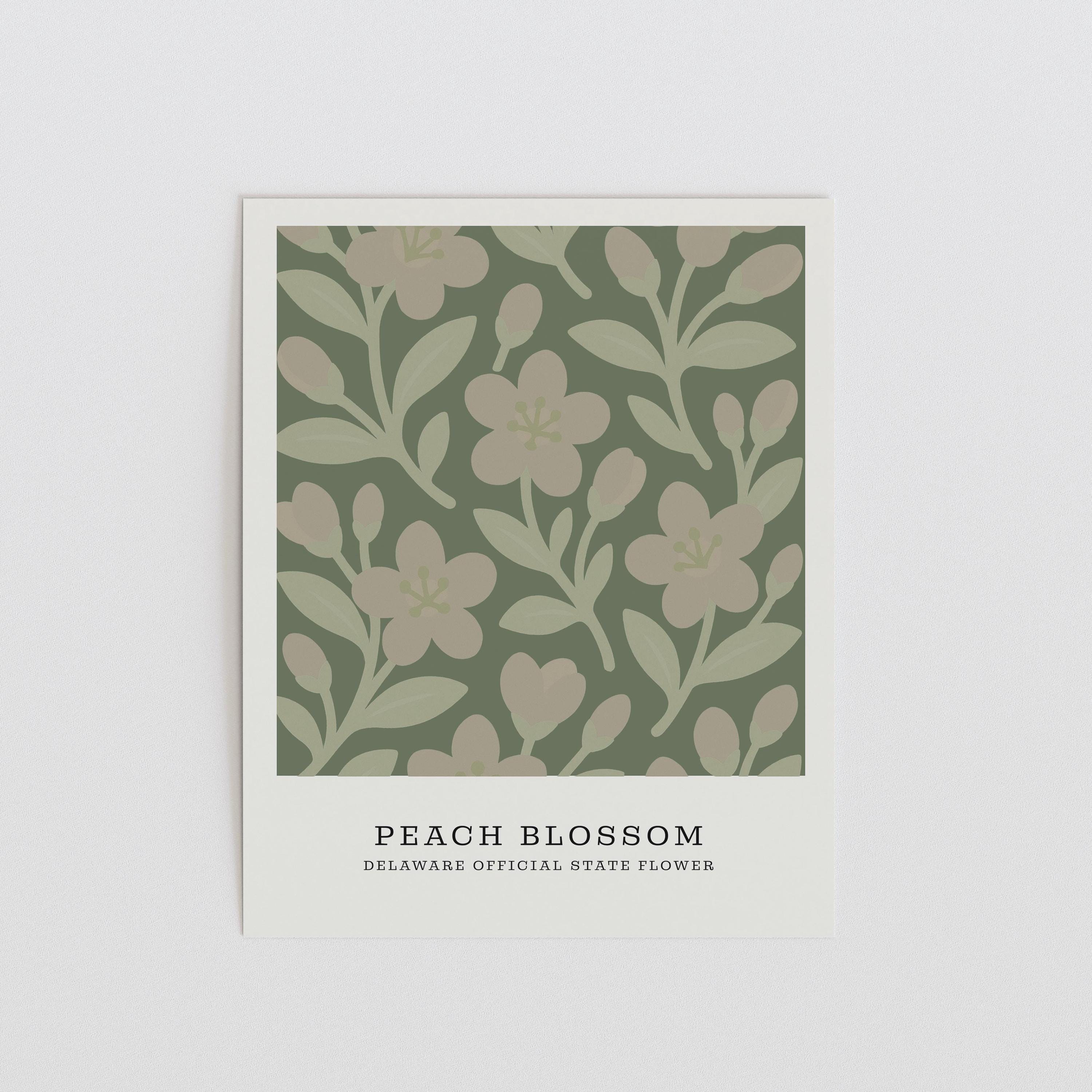 Delaware state flower art print, peach blossom