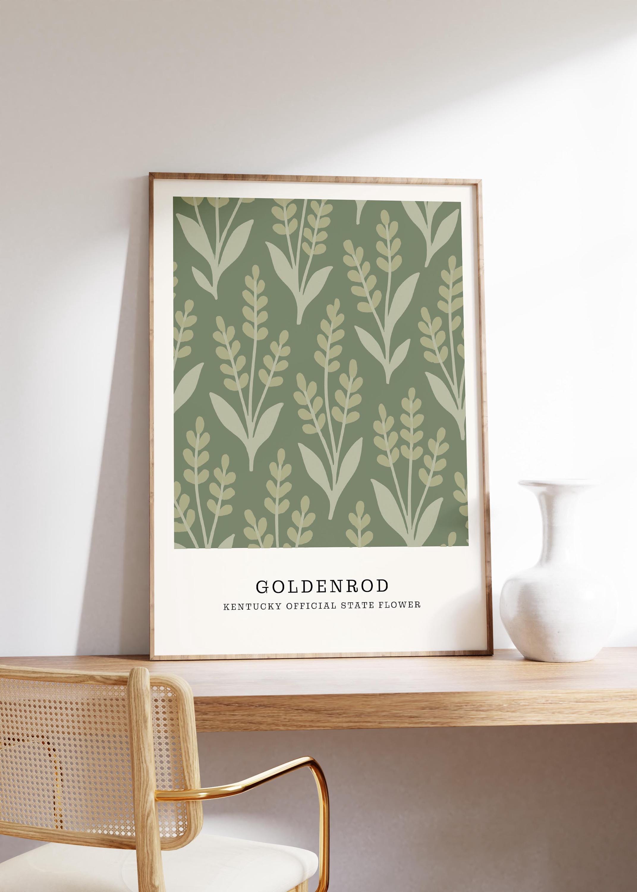 Kentucky state flower art print, goldenrod