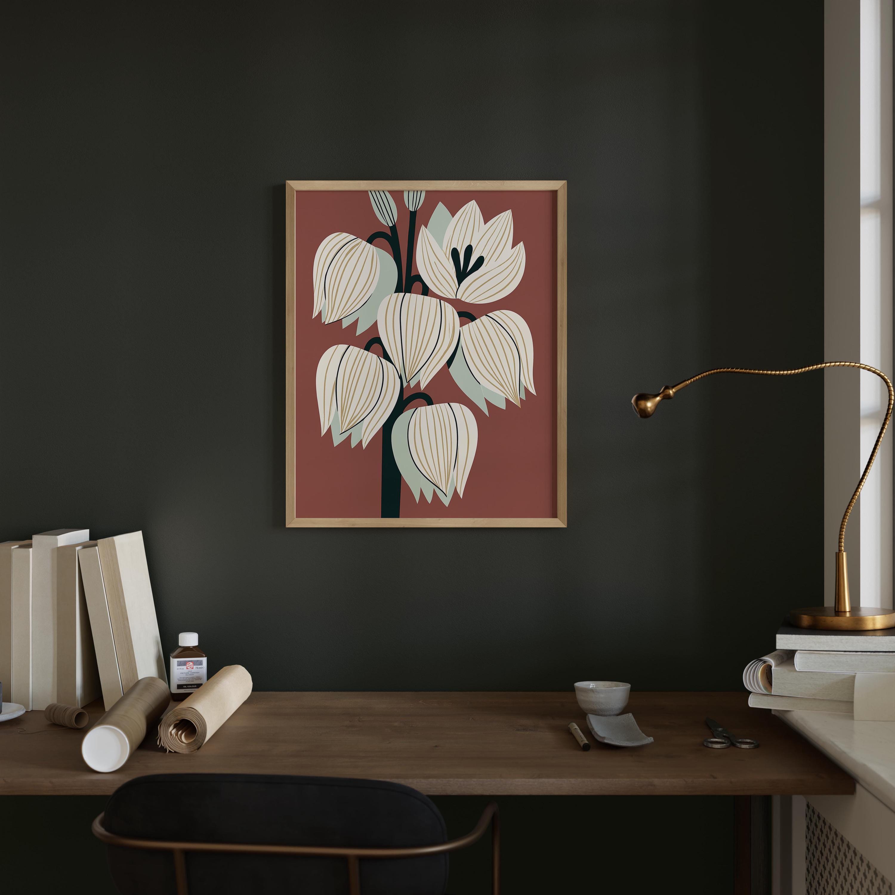 New Mexico state flower art print, yucca flower