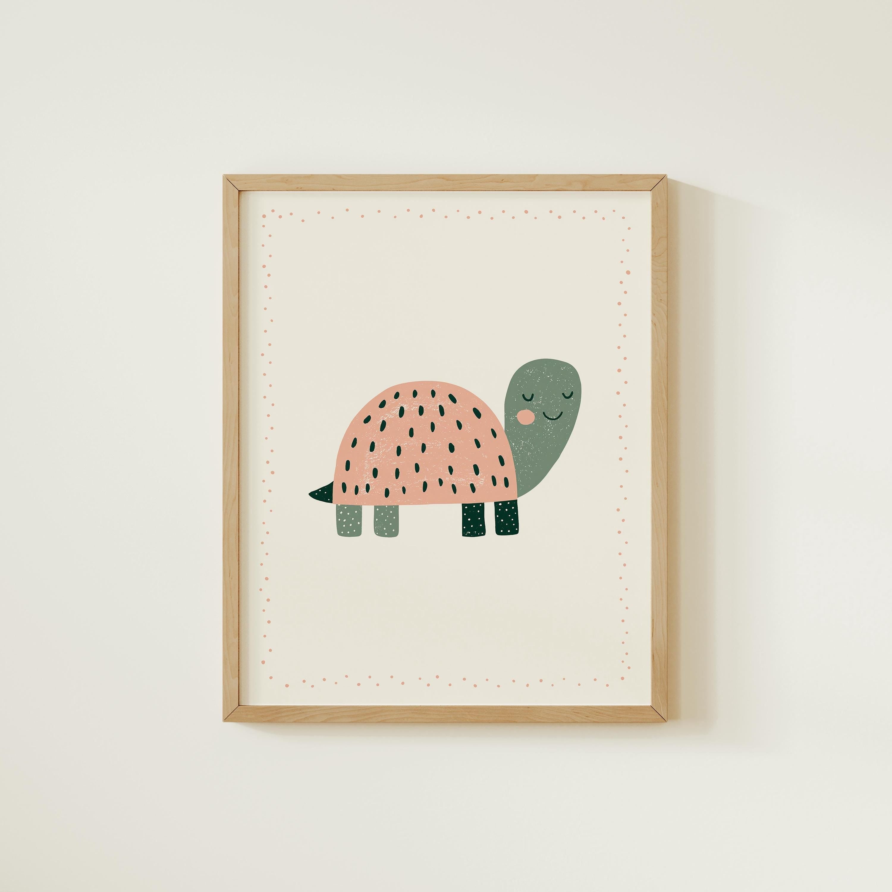 Terracotta turtle nursery print