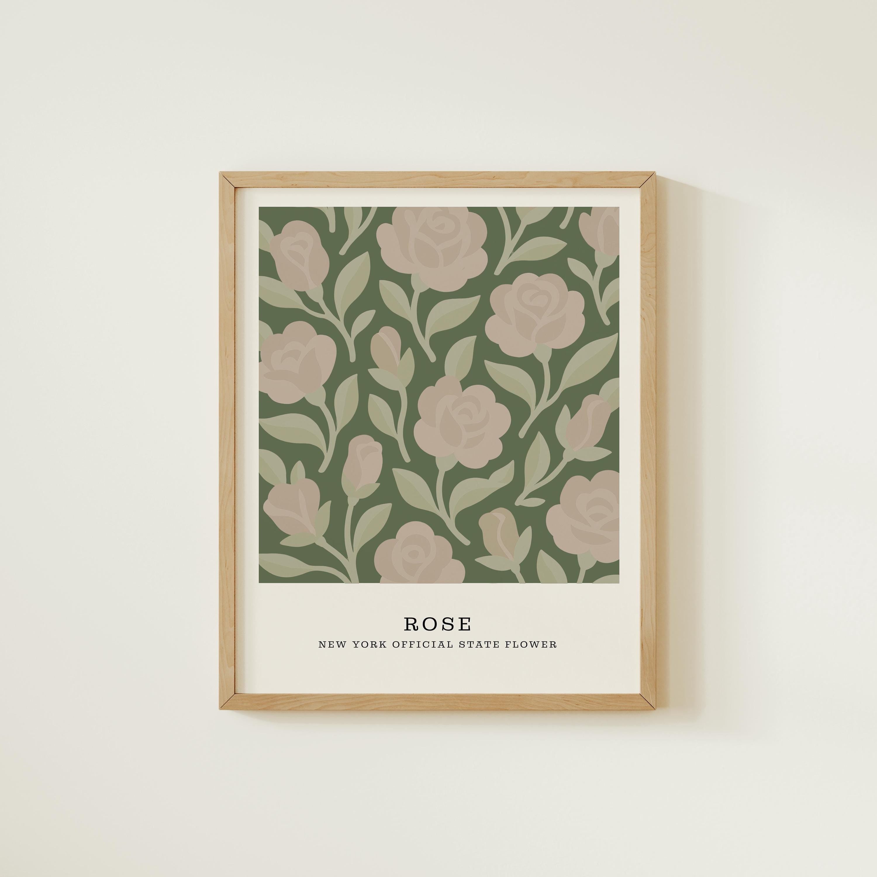 New York state flower art print, rose