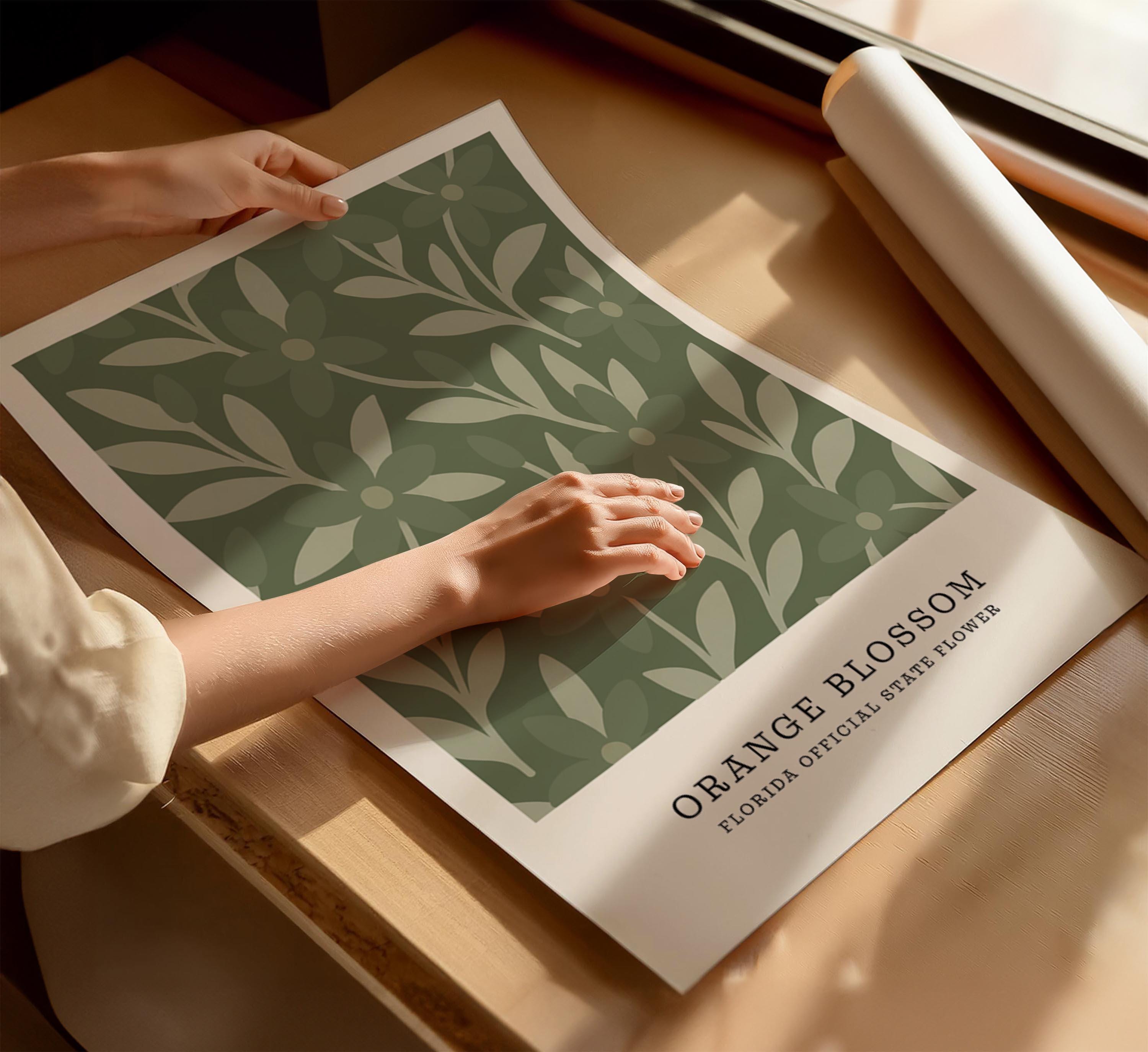 Florida state flower art print, orange blossom