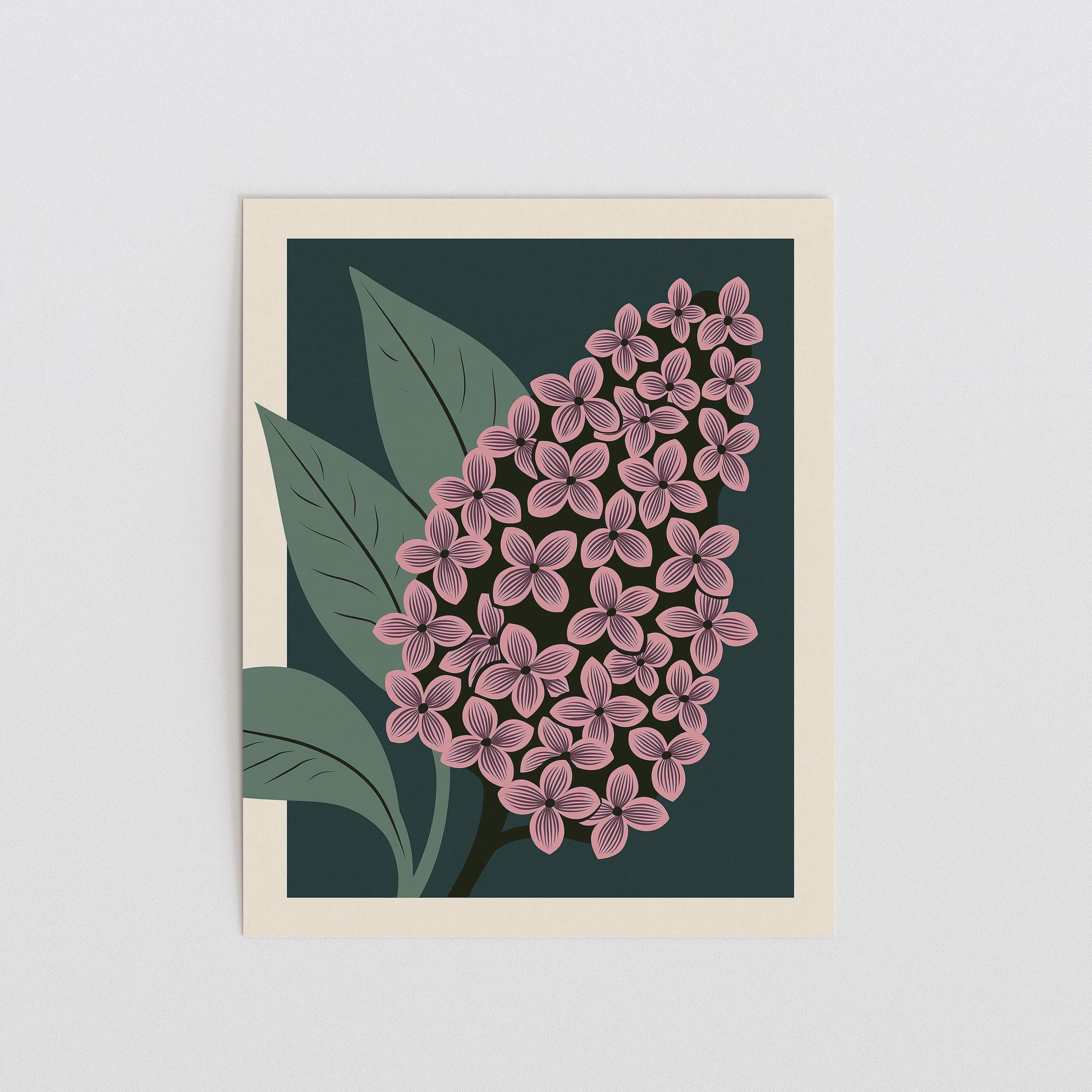 New Hampshire state flower art print, purple lilac