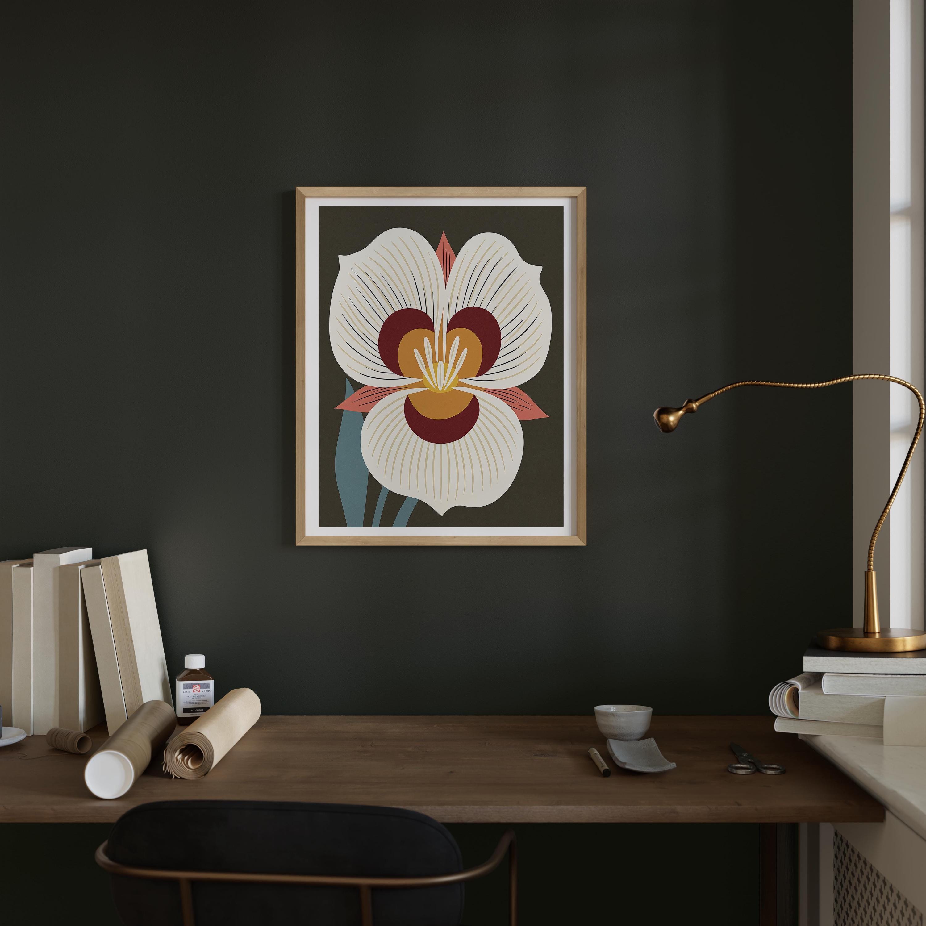 Utah state flower art print, sego lily