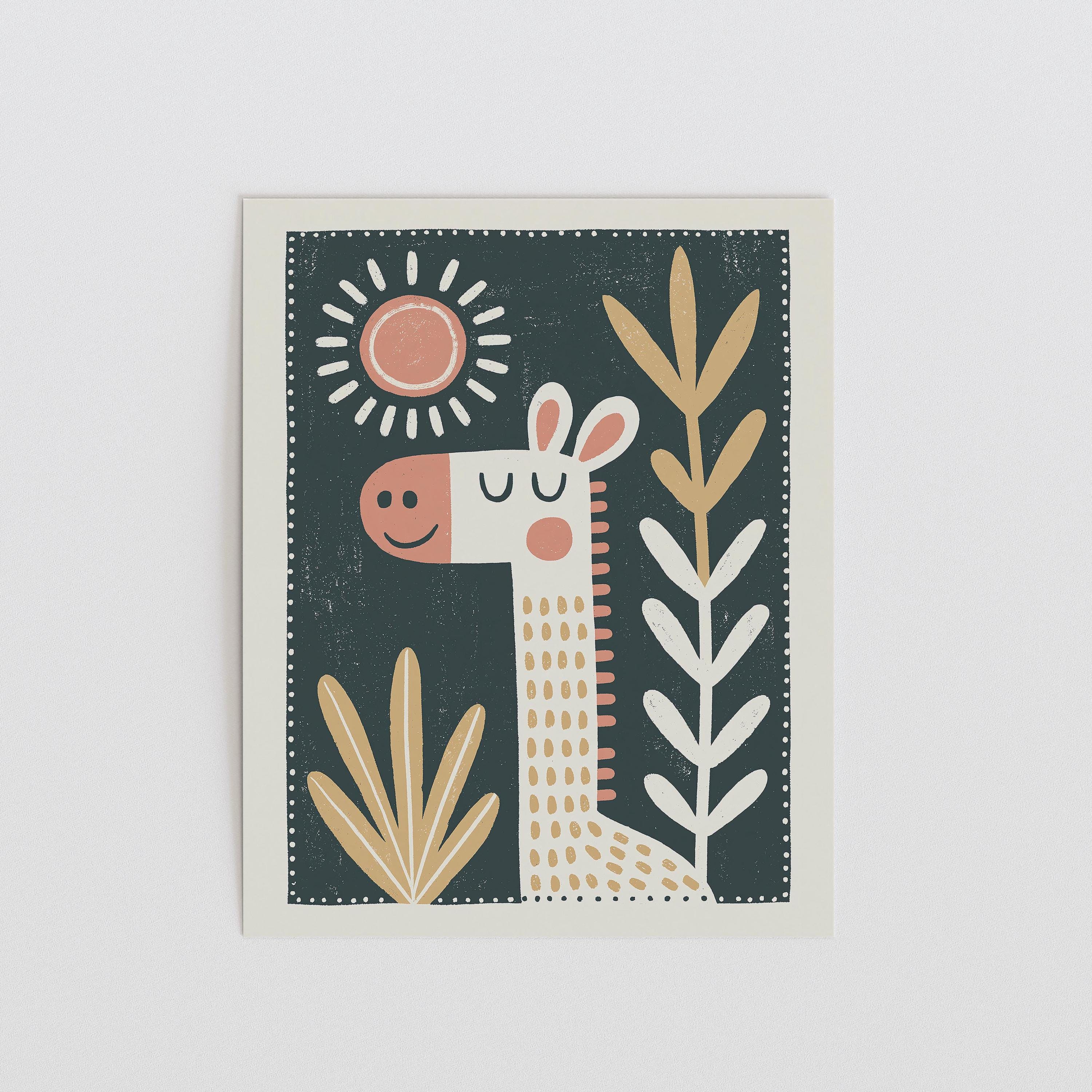 Boho Giraffe Nursery Print
