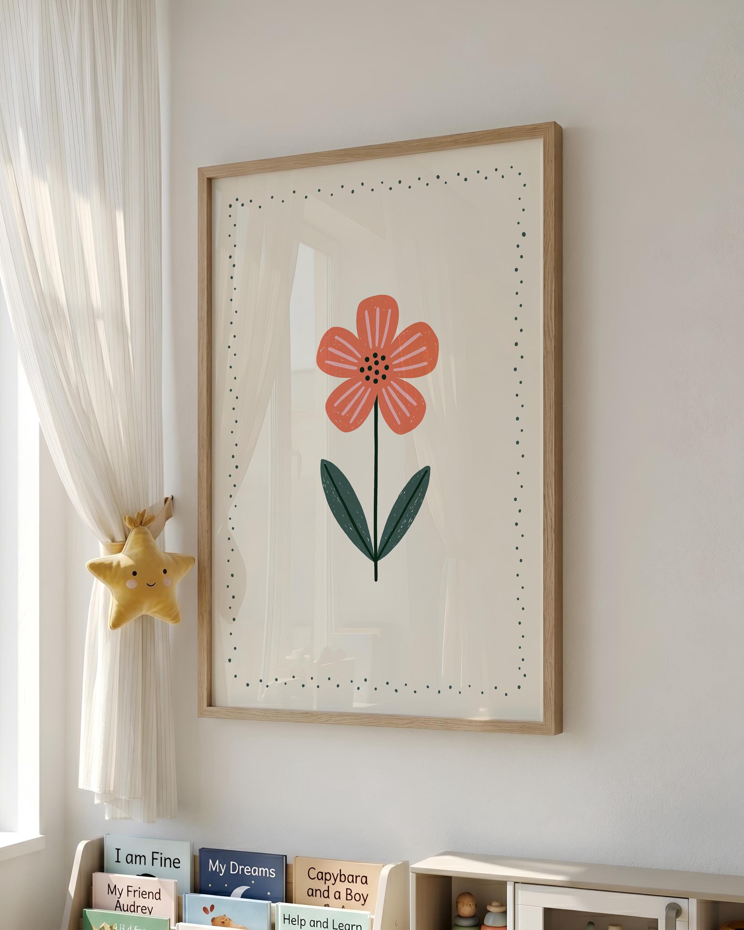 Coral flower nursery print