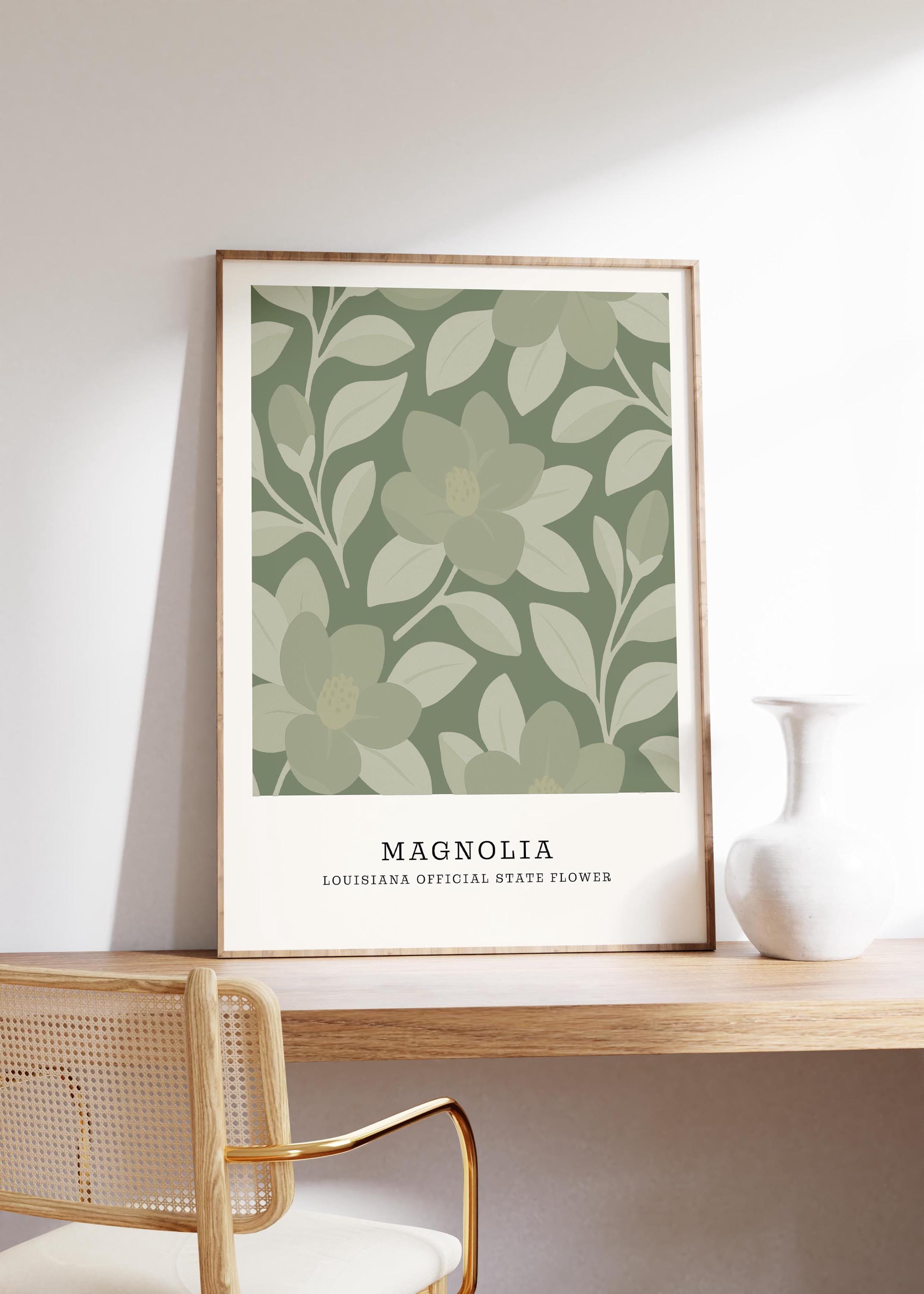 Louisiana state flower art print, magnolia