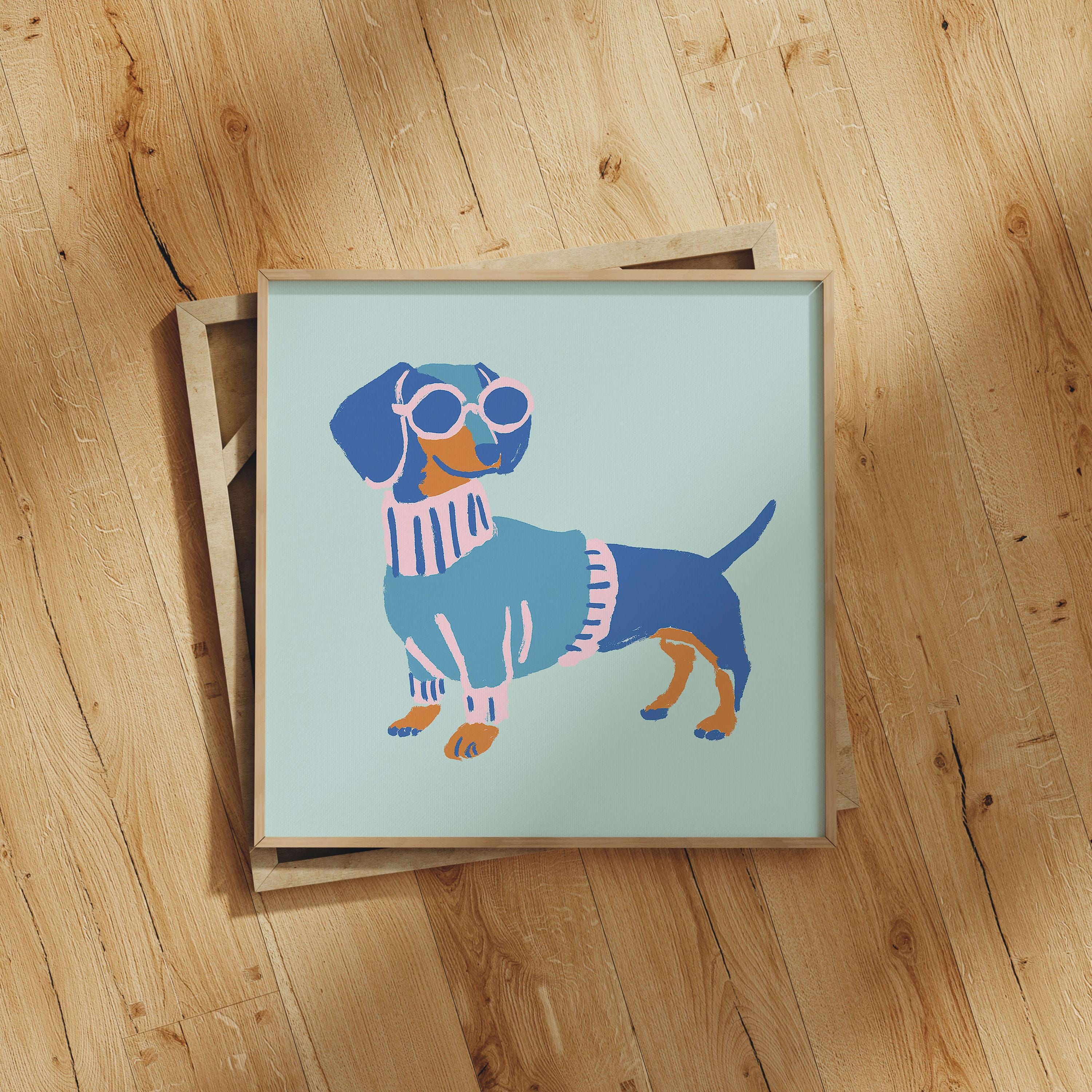 Dachshund sweater art print
