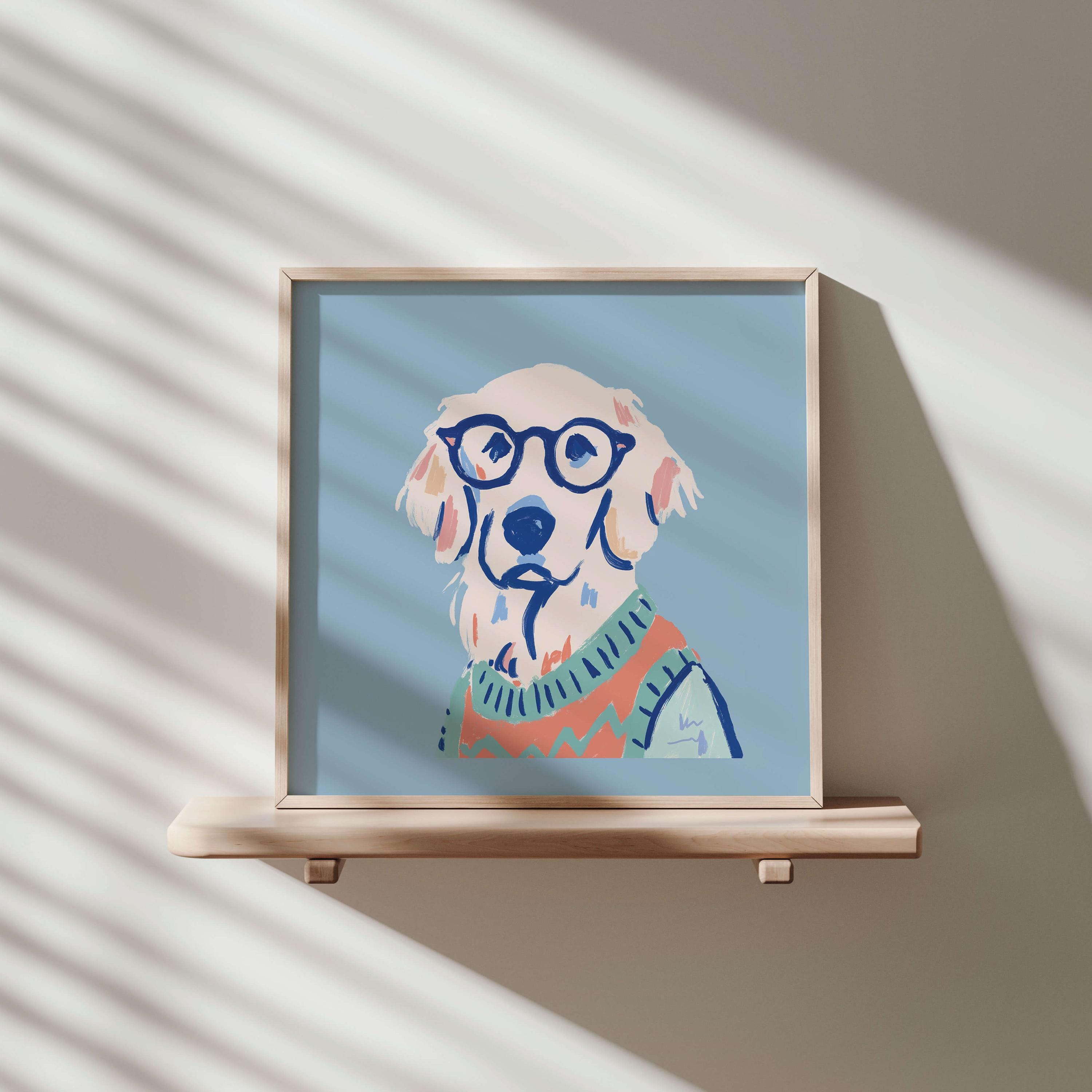 Golden Retriever sweater art print