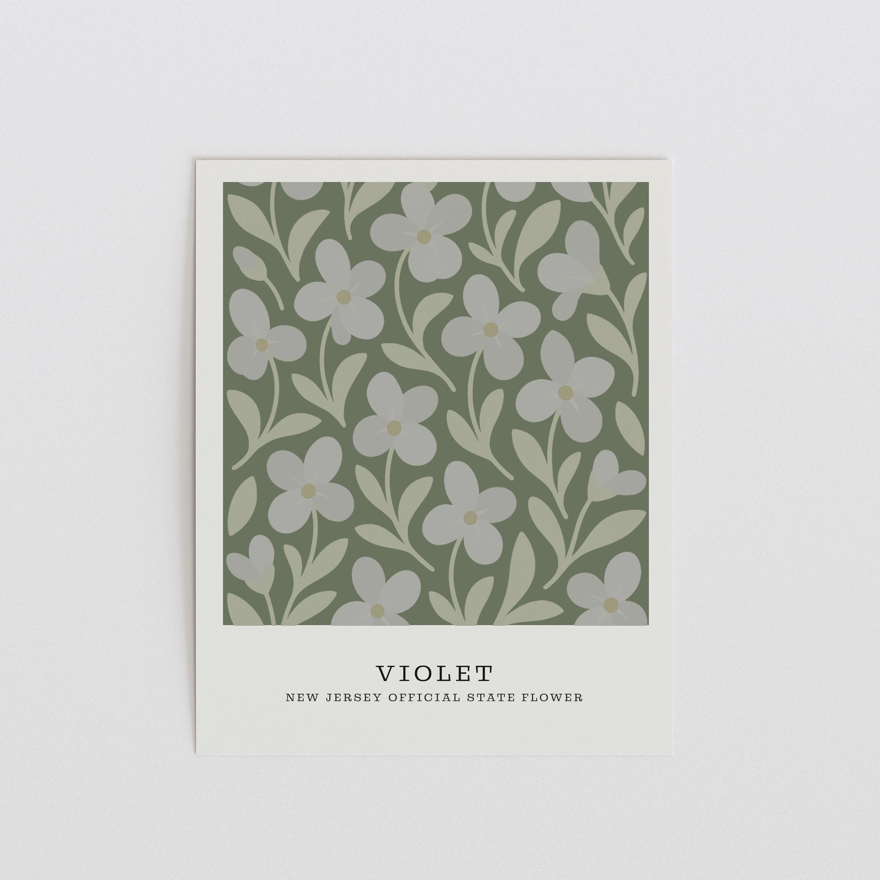 New Jersey state flower art print, violet
