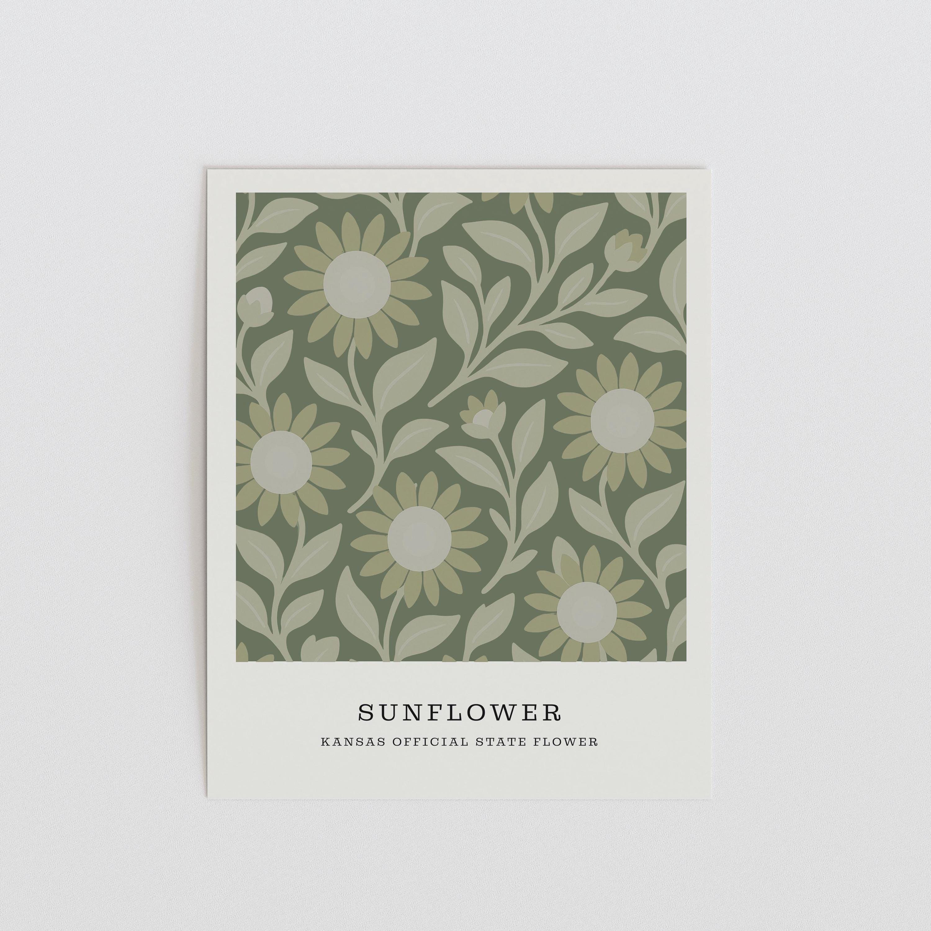 Kansas state flower art print, sunflower