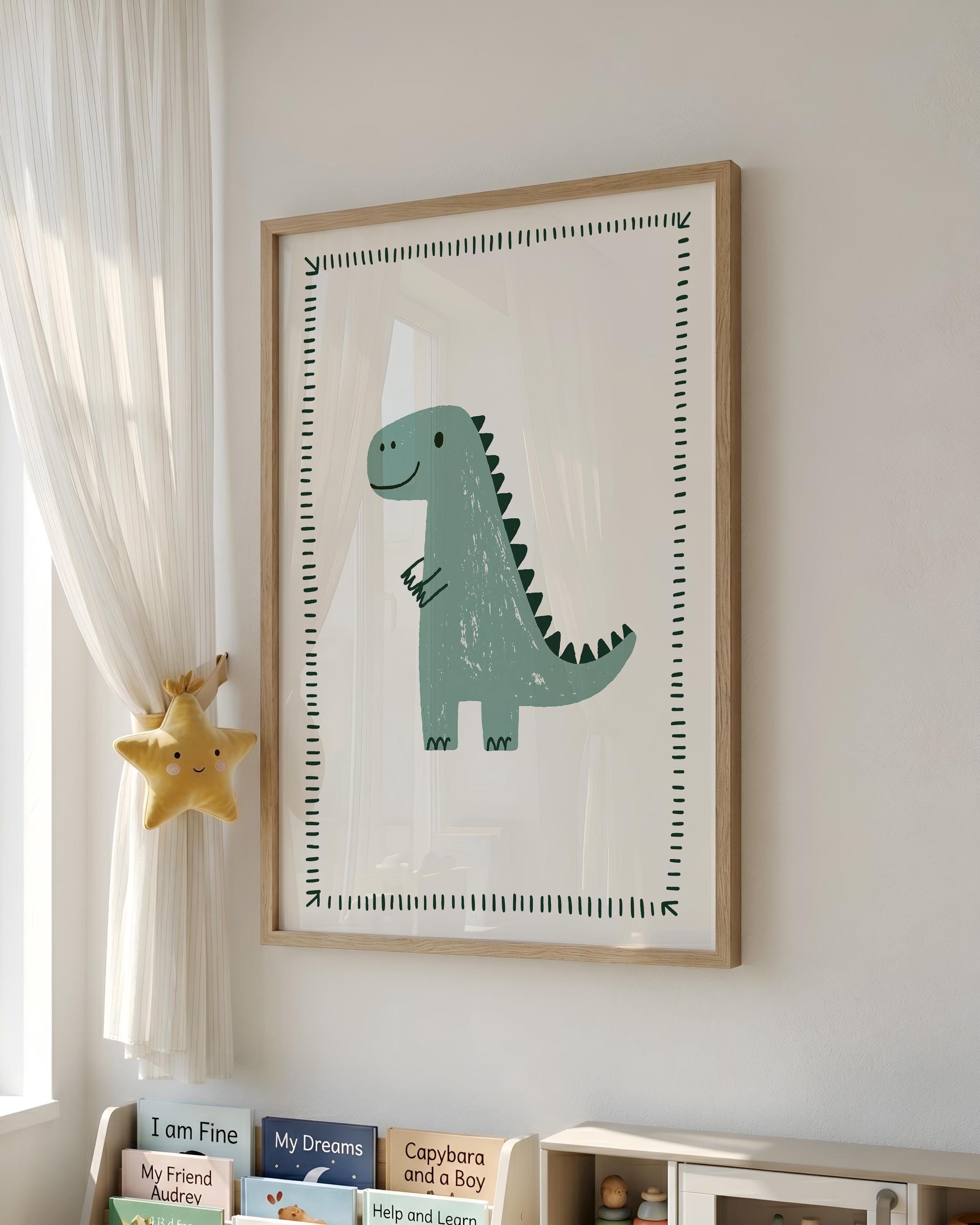 Sage T-Rex nursery print