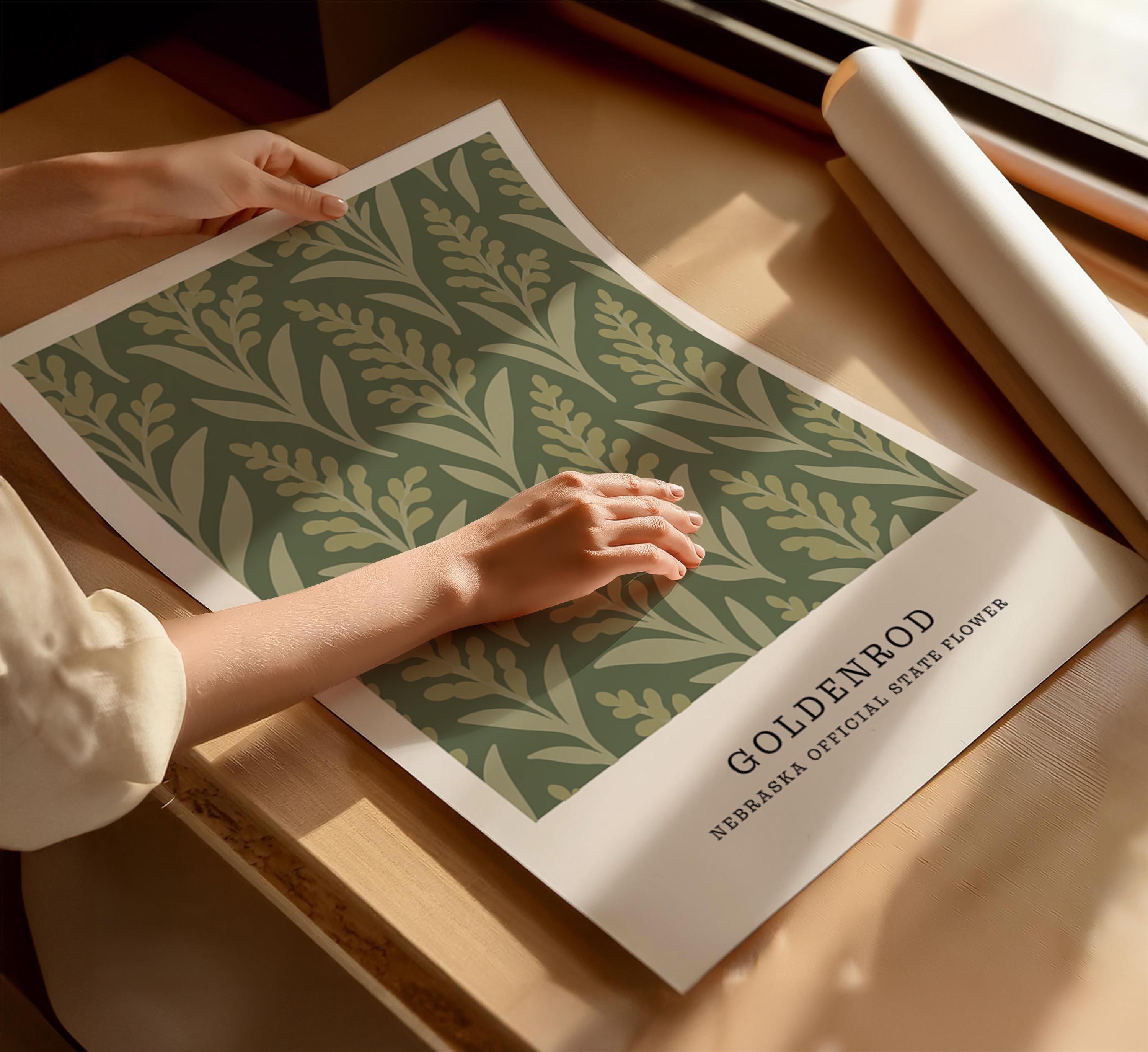 Nebraska state flower art print, goldenrod