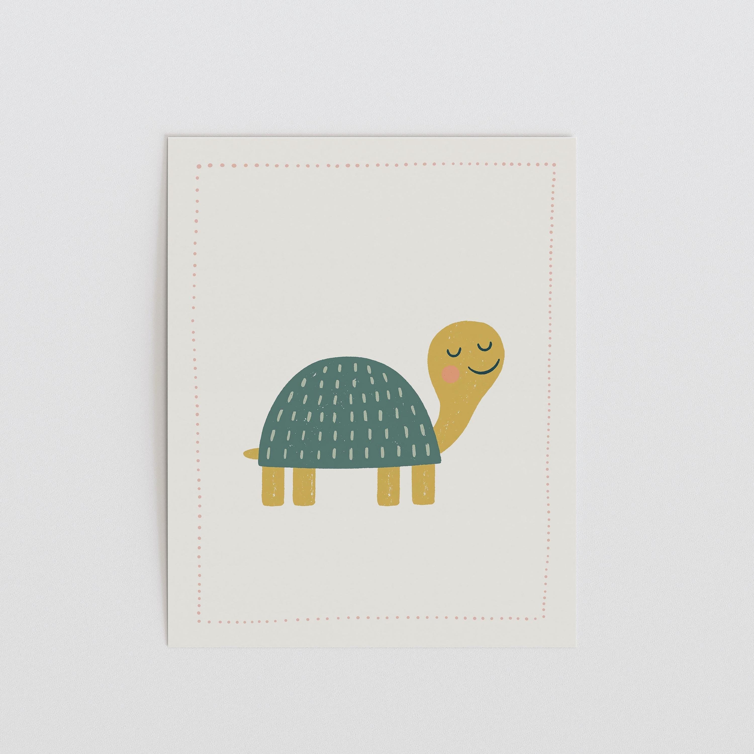 Green turtle nursery print