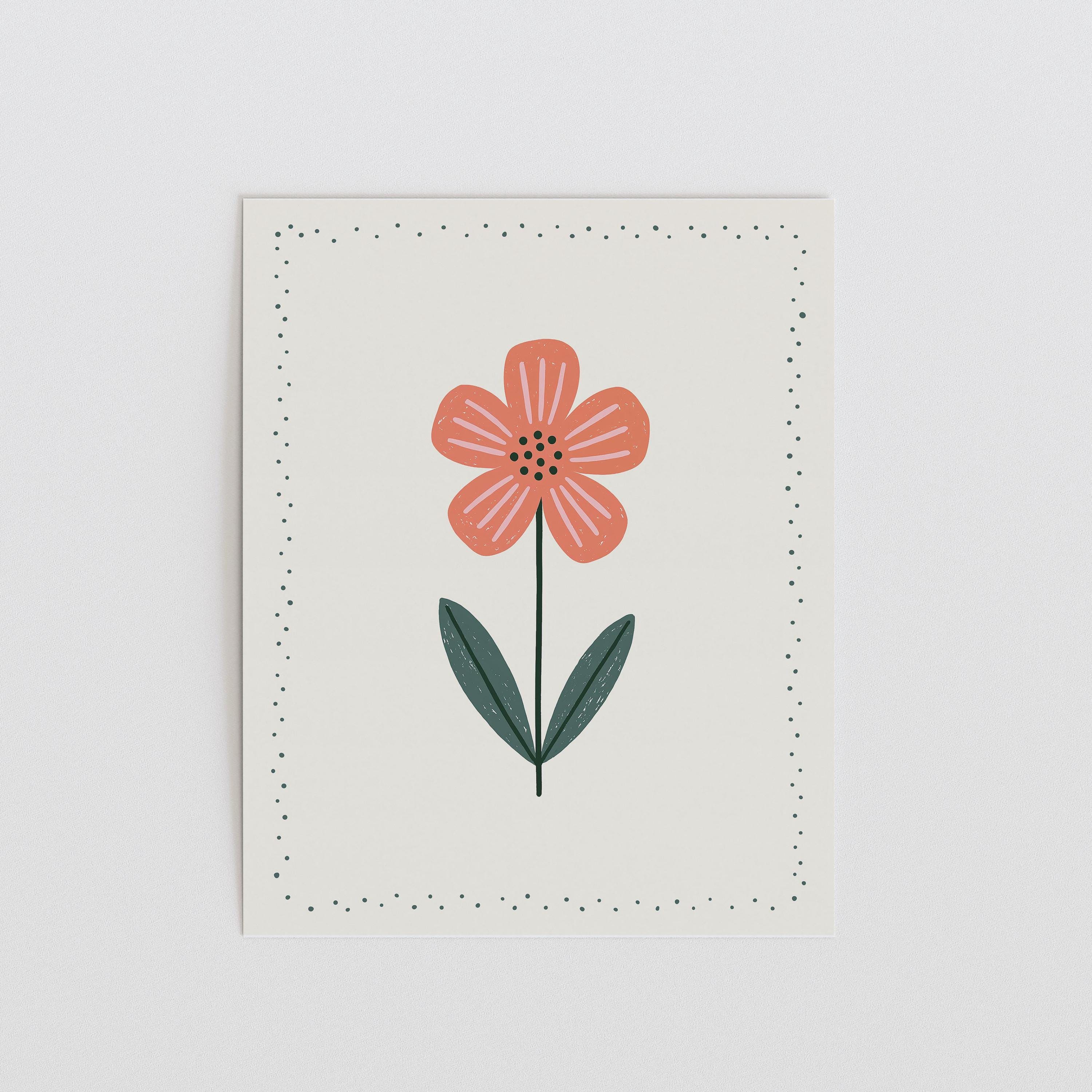 Coral flower nursery print