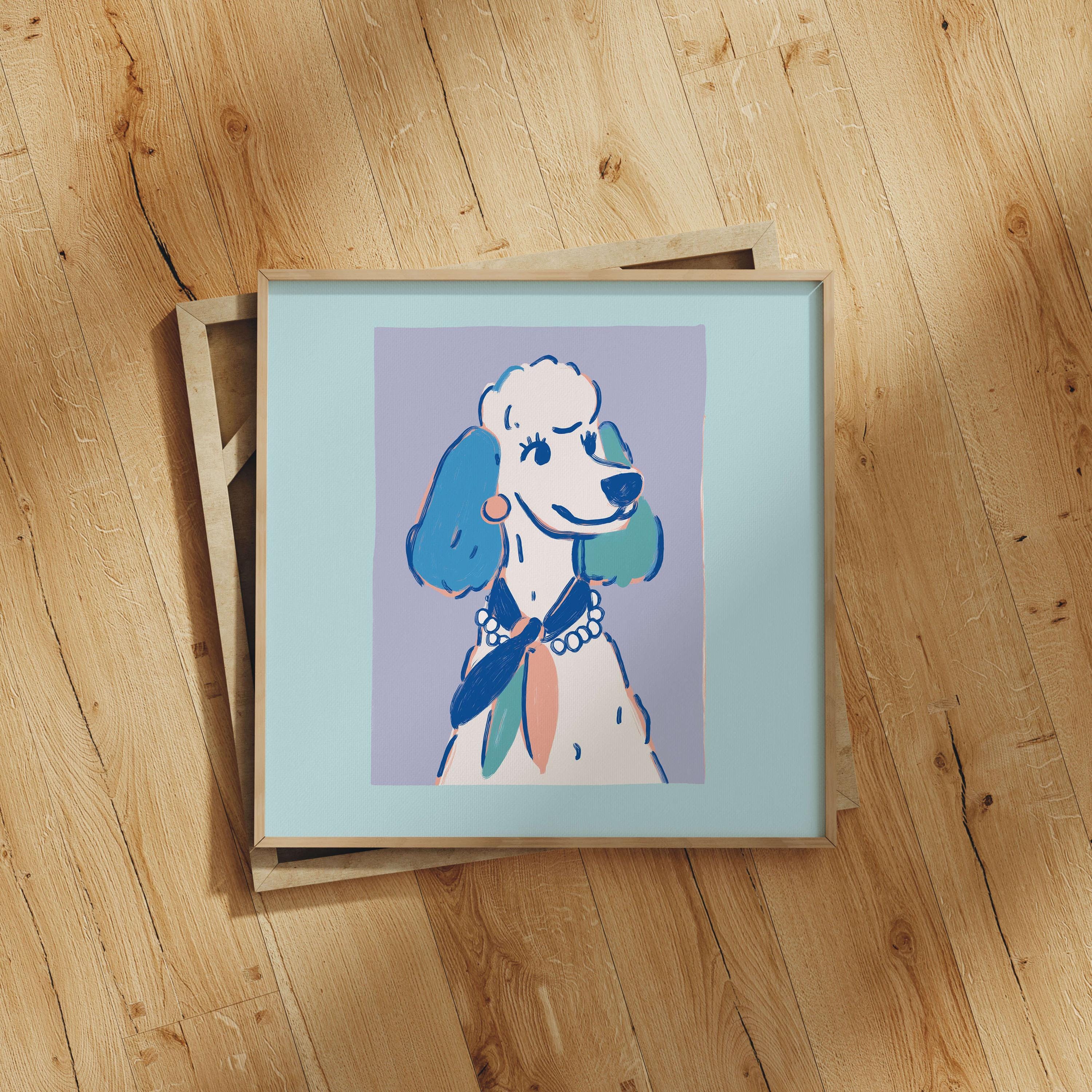 Poodle pearls art print