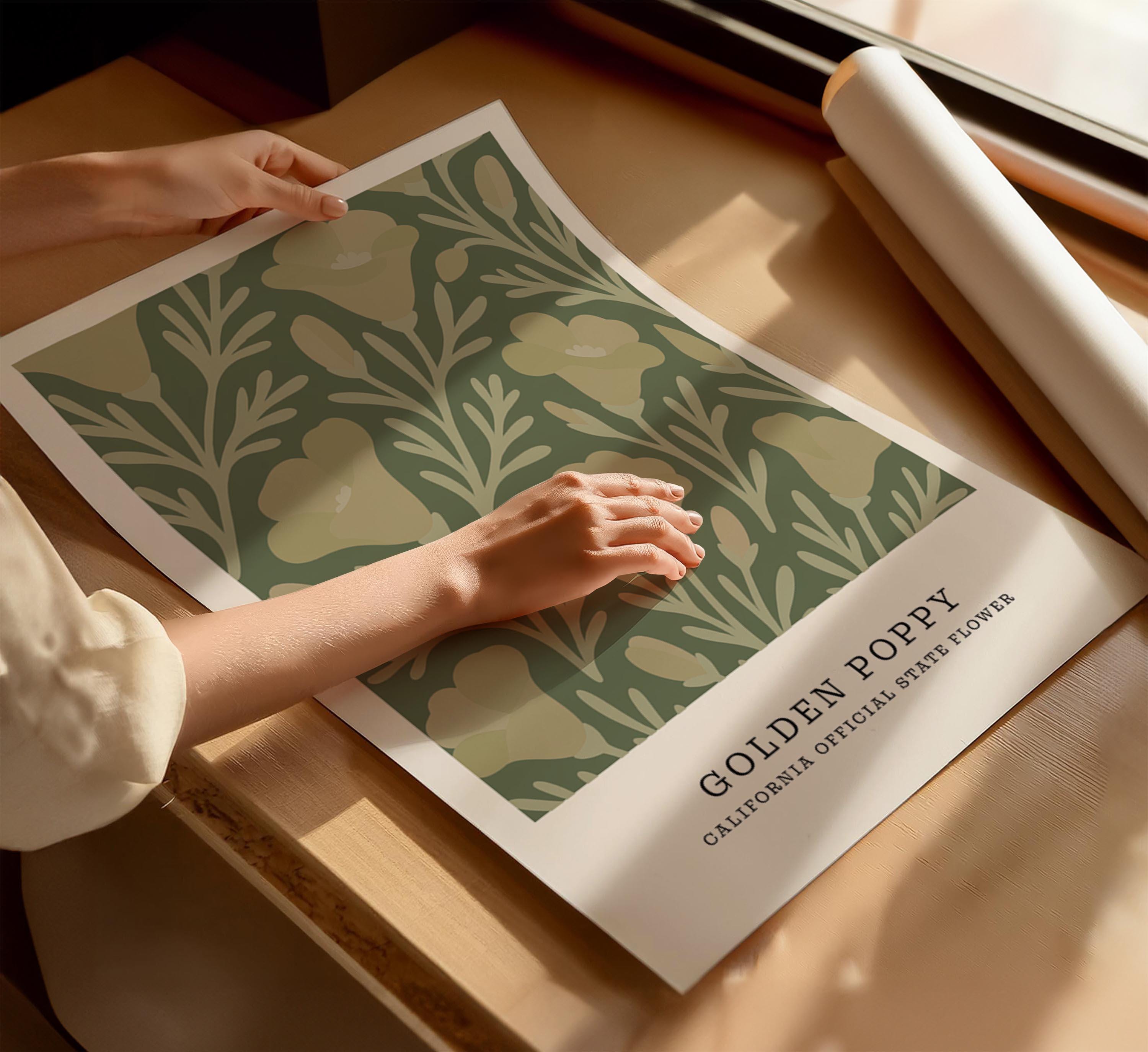 California state flower art print, California poppy