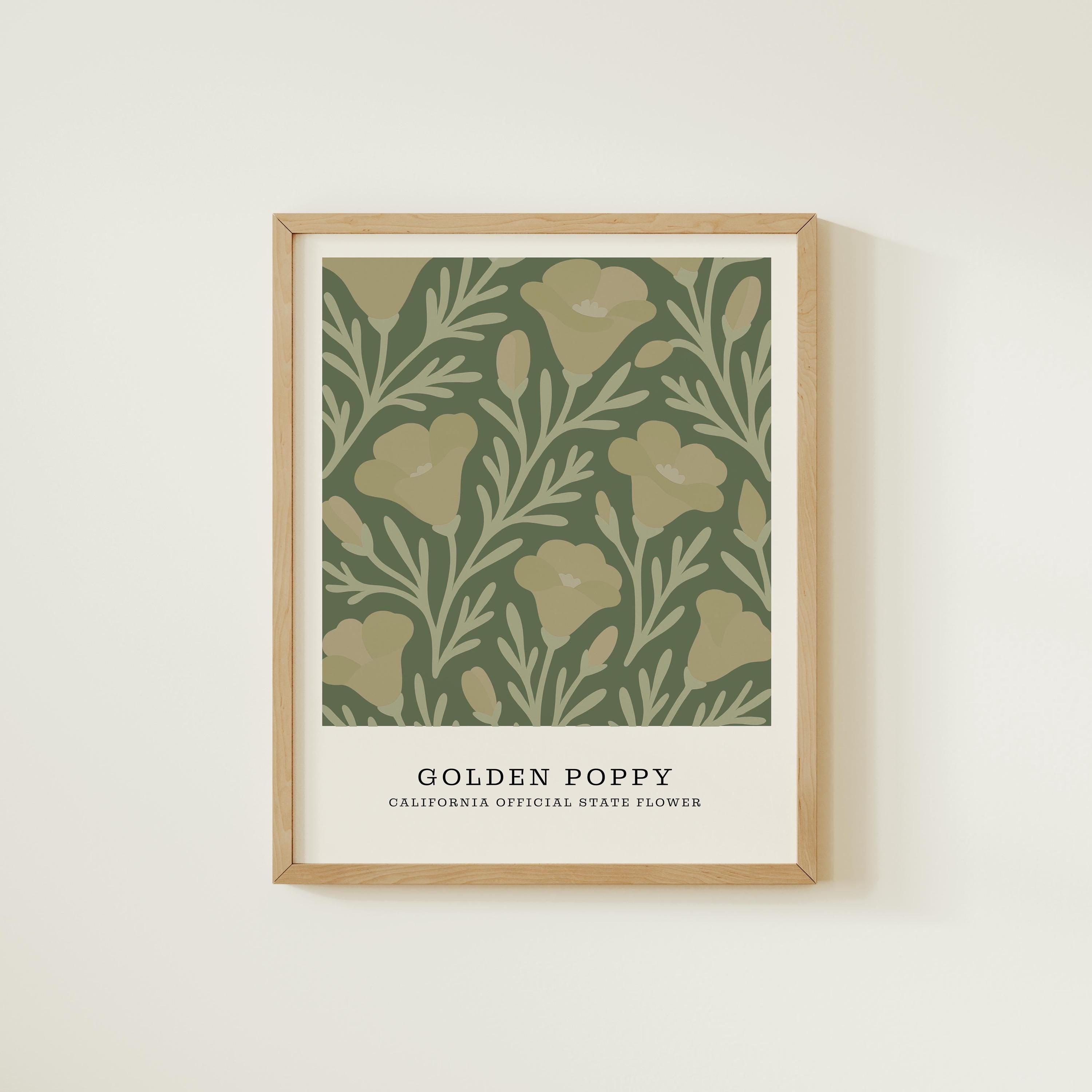 California state flower art print, California poppy
