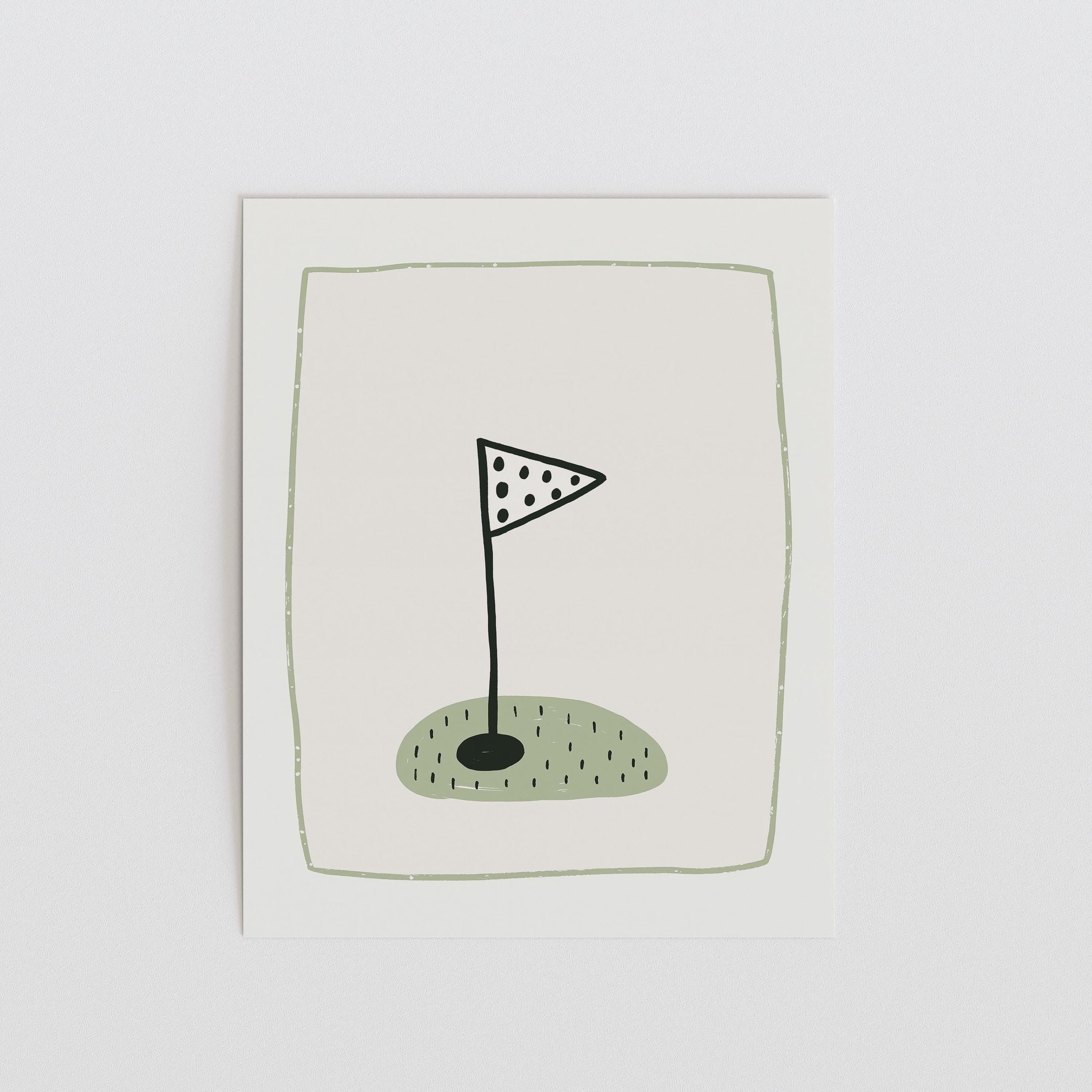Golf flag nursery print