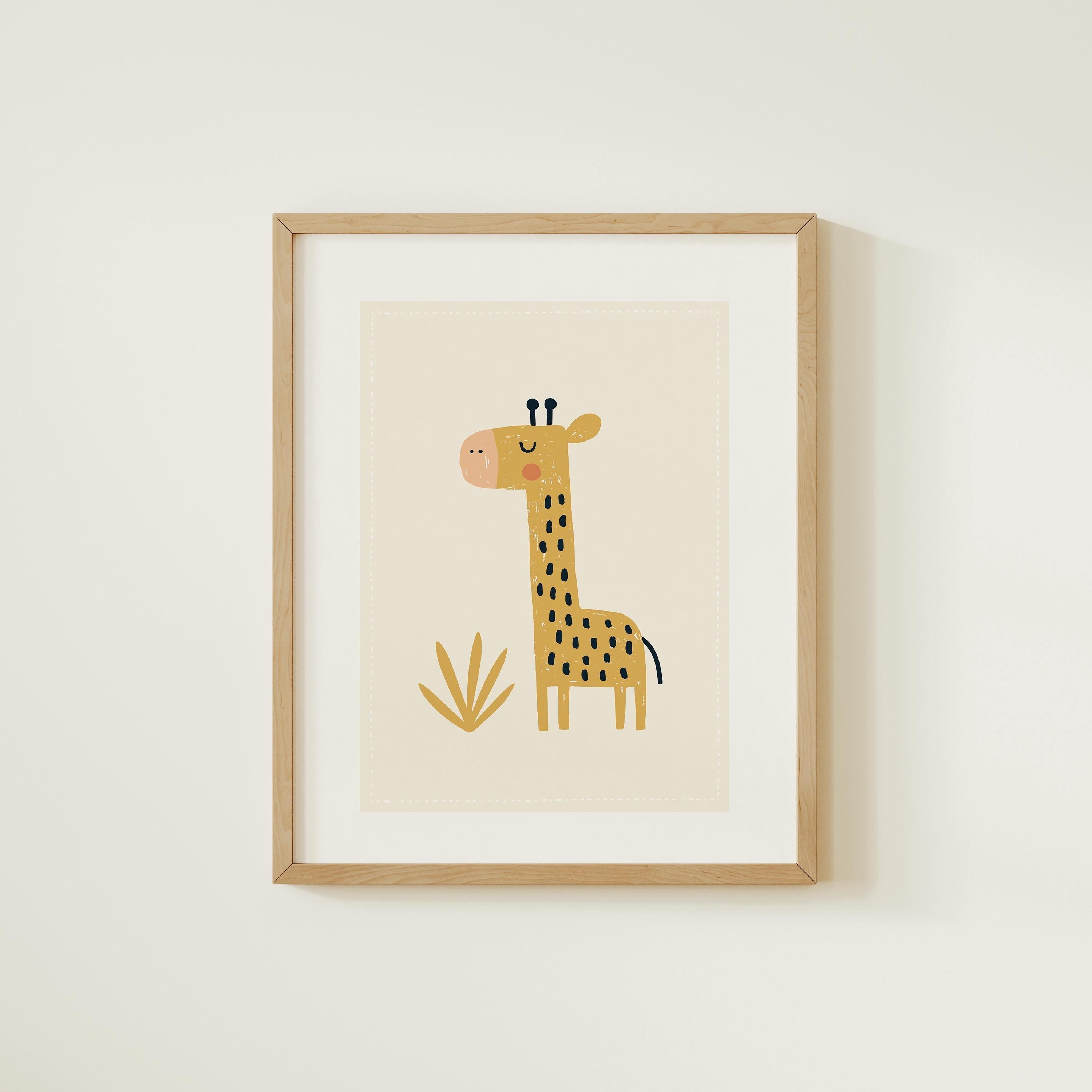 Yellow giraffe nursery print