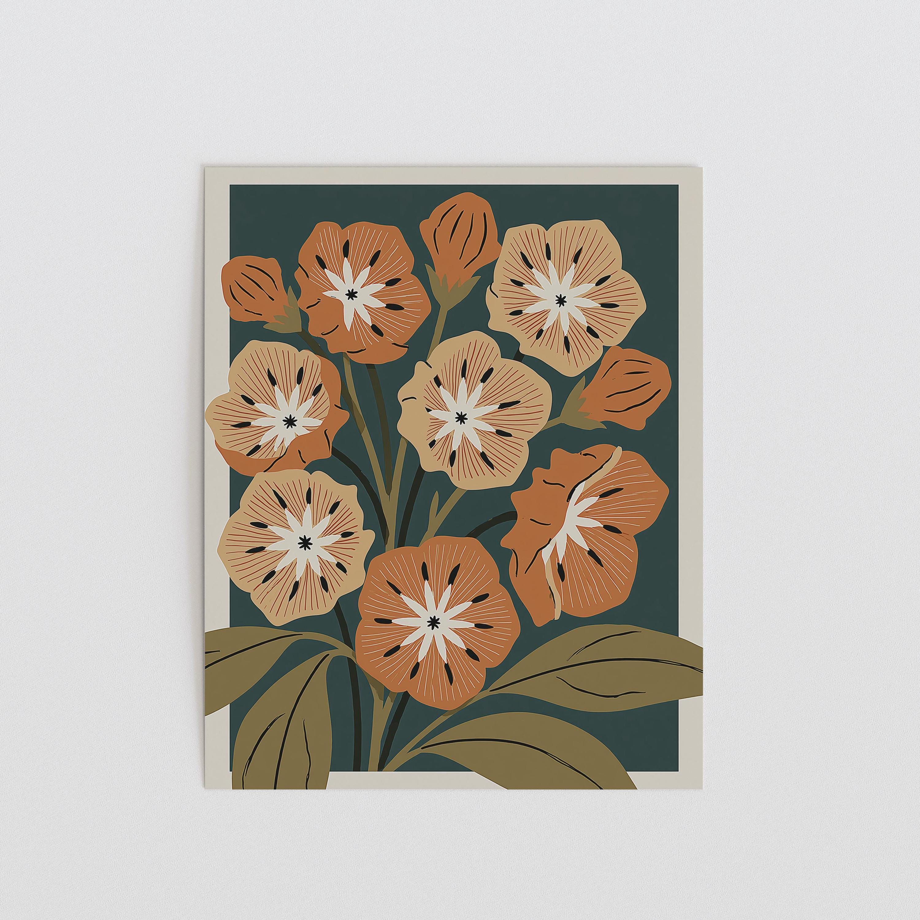 Connecticut state flower art print, mountain laurel
