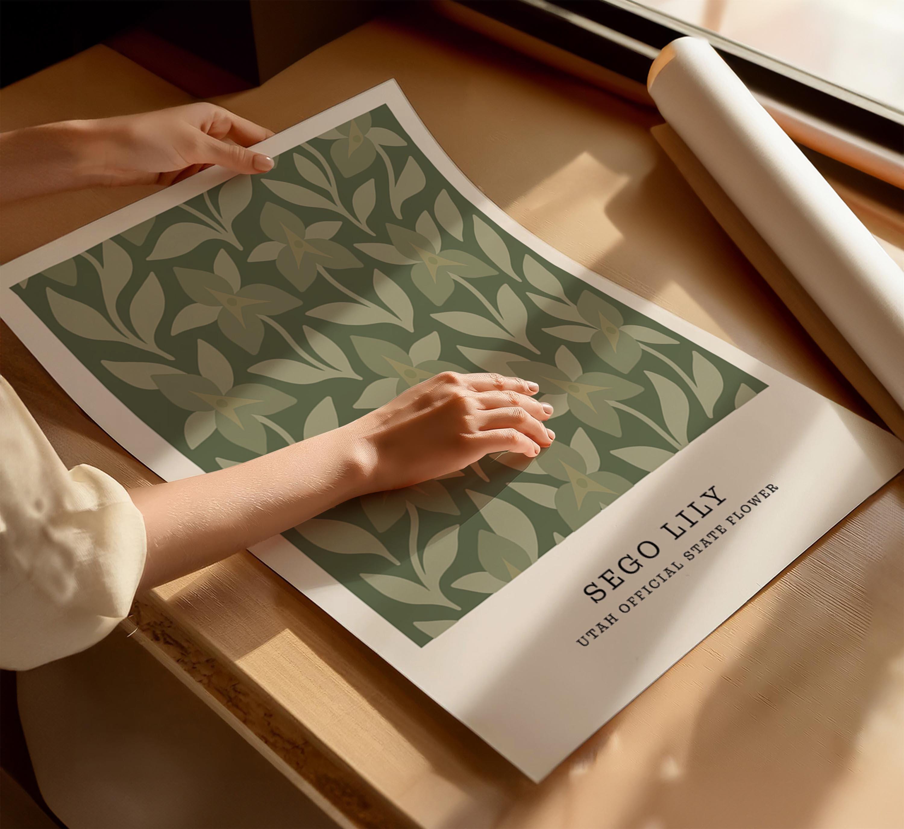 Utah state flower art print, sego lily